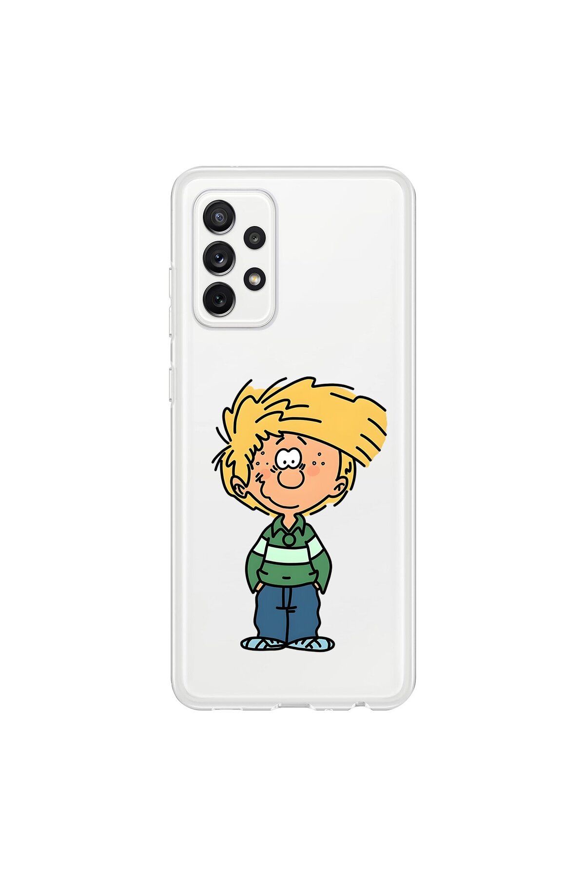 Dali Design Samsung Galaxy A72 Uyumlu Şeffaf Kılıf Cartoon 2 Tasarımlı