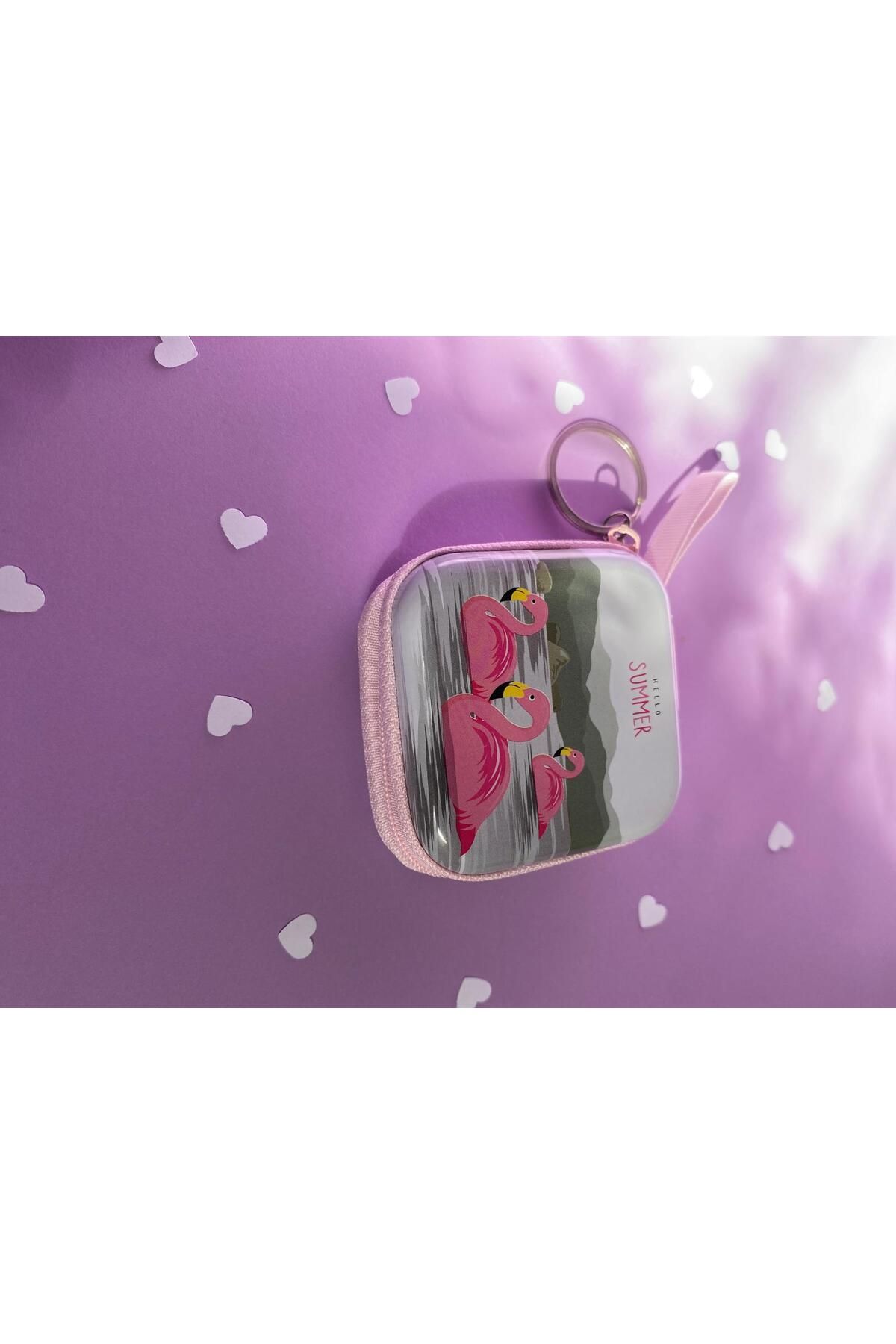 sabiha aksesuar desenli fermuarlı mini metal kutu, organizer(7cm)