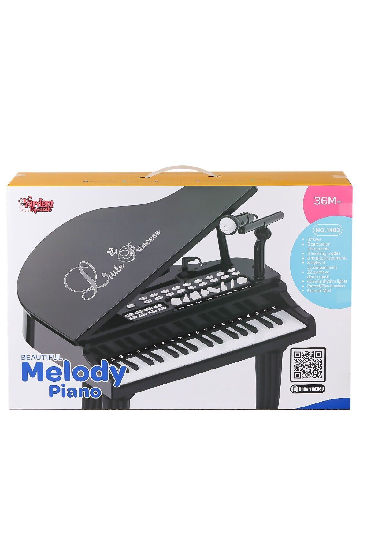 BYR Fırsat Byr Bao-1403B 0237 Mikrofonlu 37 Tuşlu Mp3 Çalar Büyük Siyah Piyano Yeni