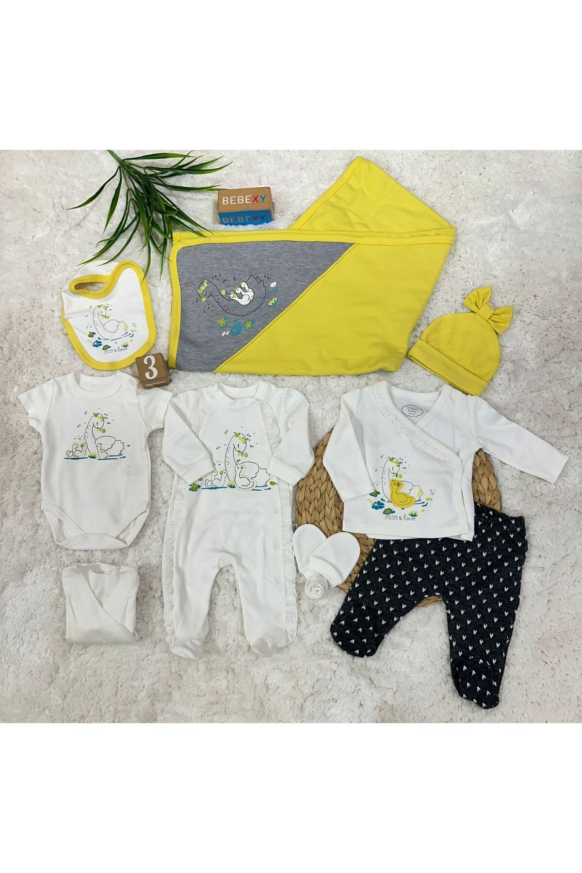 BEBEXY BUTİK Dantelli 10 Parça Hastane Çıkışı Set