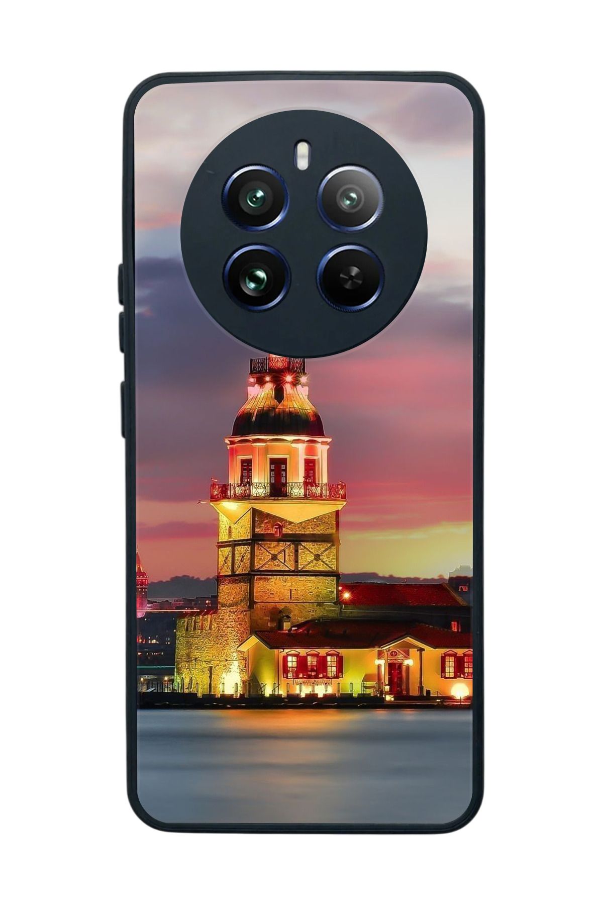 realme 12 Uyumlu Mat Siyah Kılıf – Yumuşak Silikon, Koruyucu, Şok Emici Kapak