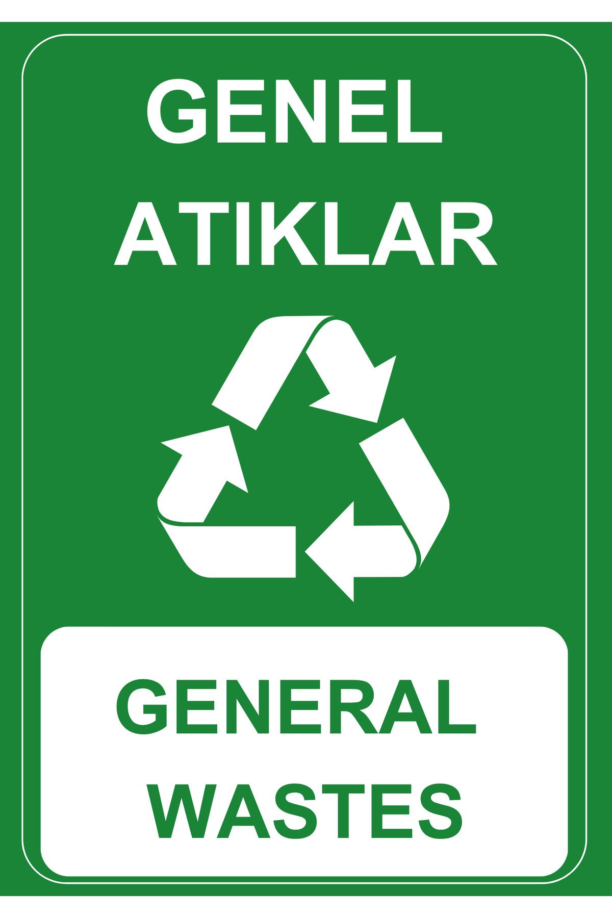 Girl Power 35X50 Genel Atıklar Uyarı Yönlendirme Levhası 3 mm Dekota Üzerine Folyo Baskı