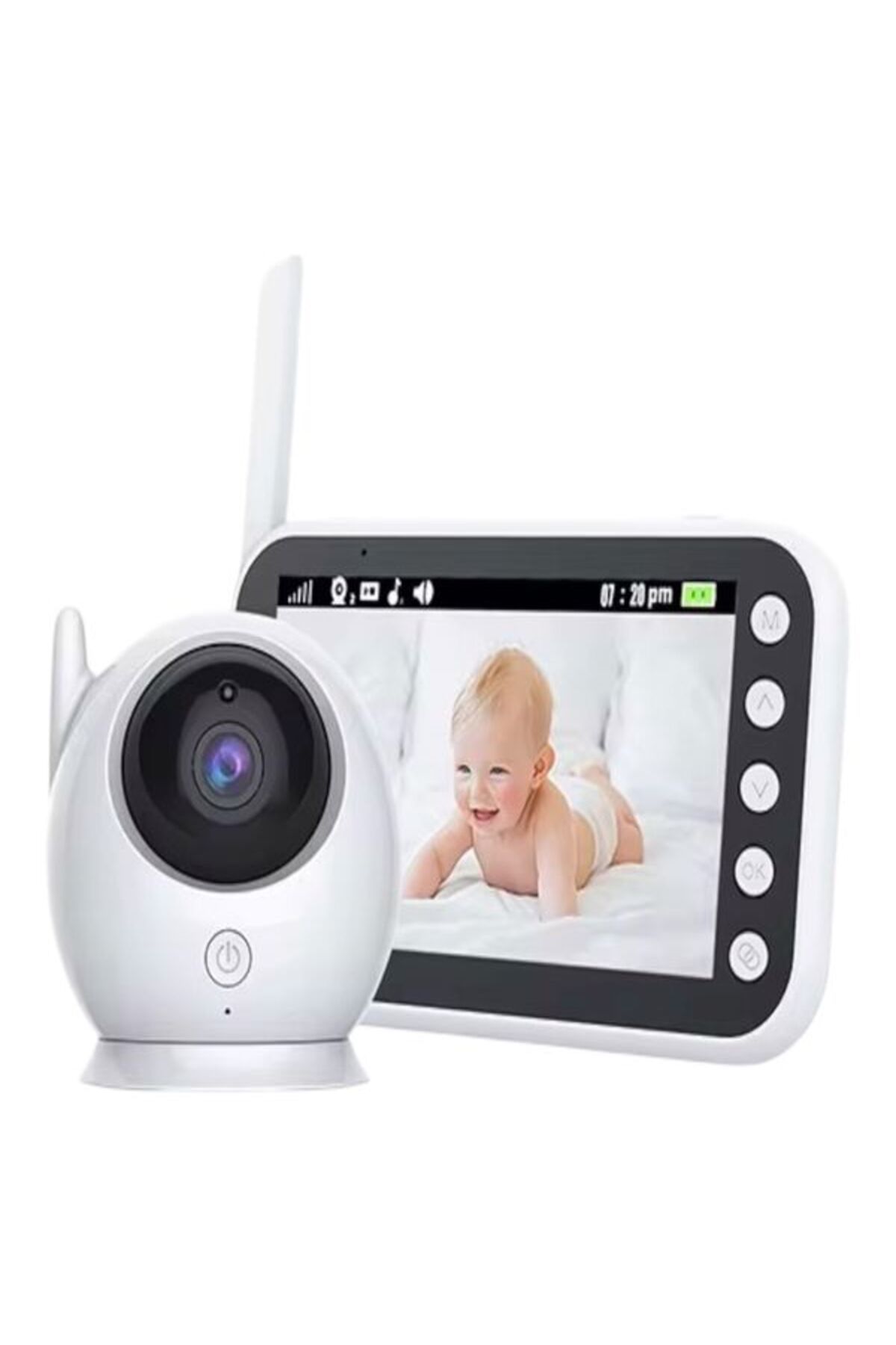 DEANB Full HD Bebek Kamerası 2.4 GHz Wire­less, 360° Dönen PTZ + Gece Görüş, Monitörlü Interkom Özellikli