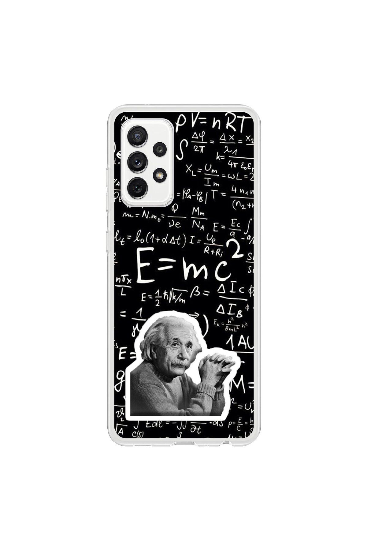 Dali Design Samsung Galaxy A72 Uyumlu Şeffaf Kılıf Einstein Tasarımlı