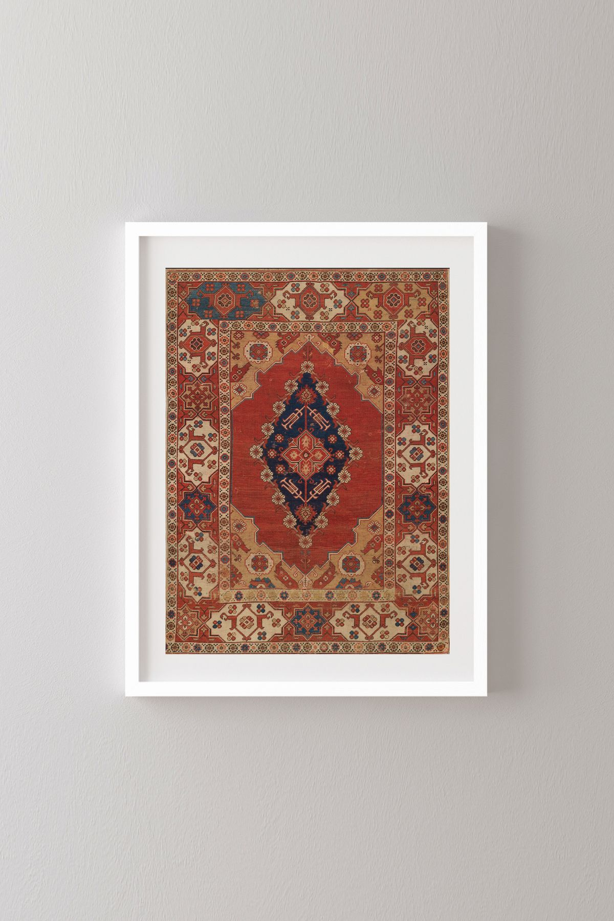epiqart Türk Halı Deseni - Beyaz Çerçeve