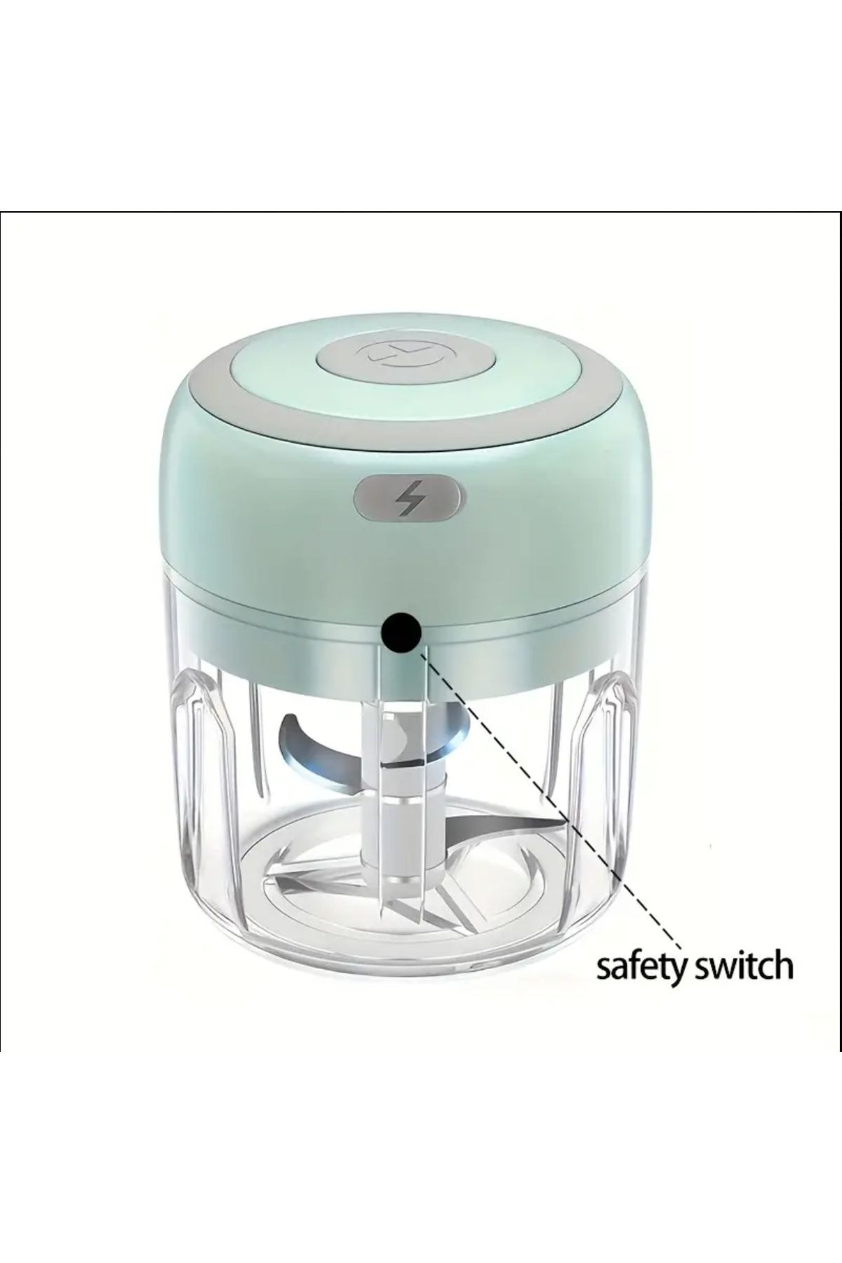 ORGANICYOU ZHONGS 250ML Elektrikli Et Kıyıcı, Paslanmaz Çelik Bıçak, 3 Hızlı USB Şarj Edilebilir Gıda İşlemcisi