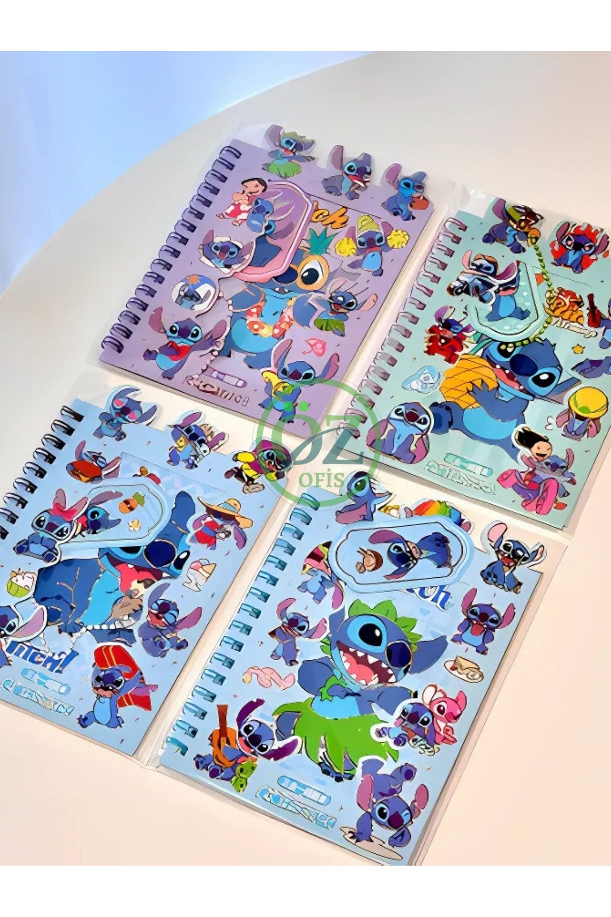 ÖZ OFİS Stitch Sticker Defter 16 Sayfa Sticker 8 Sayfa Not Defteri Anahtarlık Hediyeli