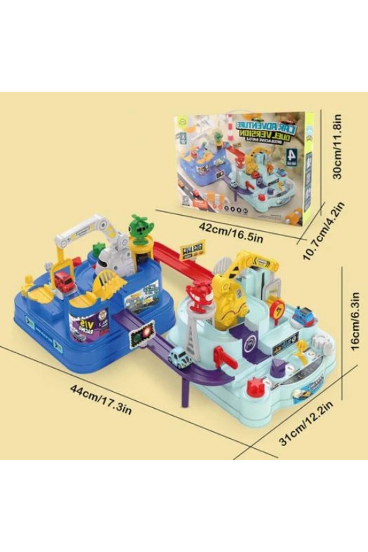 LEARNING FUN 2in1 4 Arabalı Pilsiz Macera Platformu Parkur Oyuncak Pist Seti