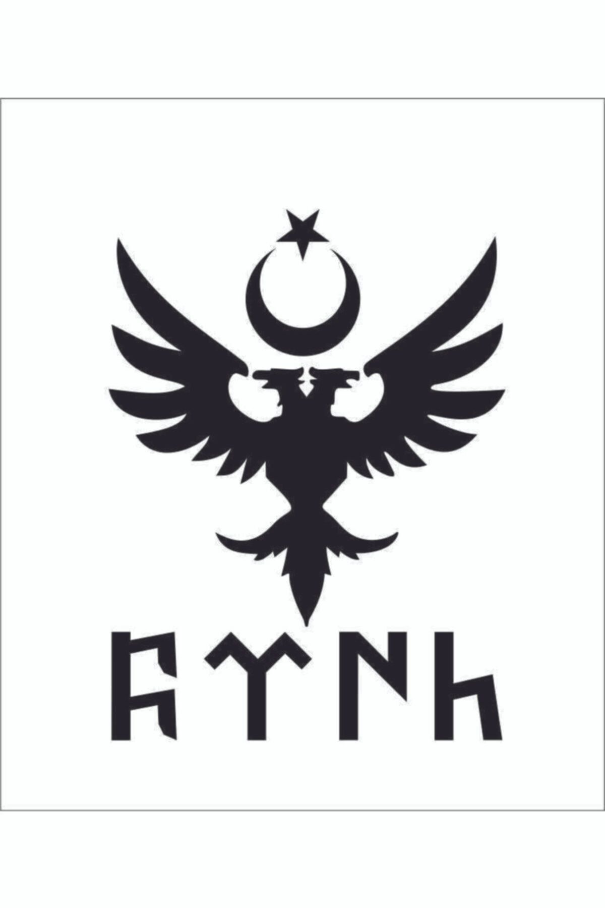 hediyenebak Kartal Çift Başlı Türk Yazılı Sticker Araba, Motorsiklet, Laptop, Cam Sticker 27x37 cm