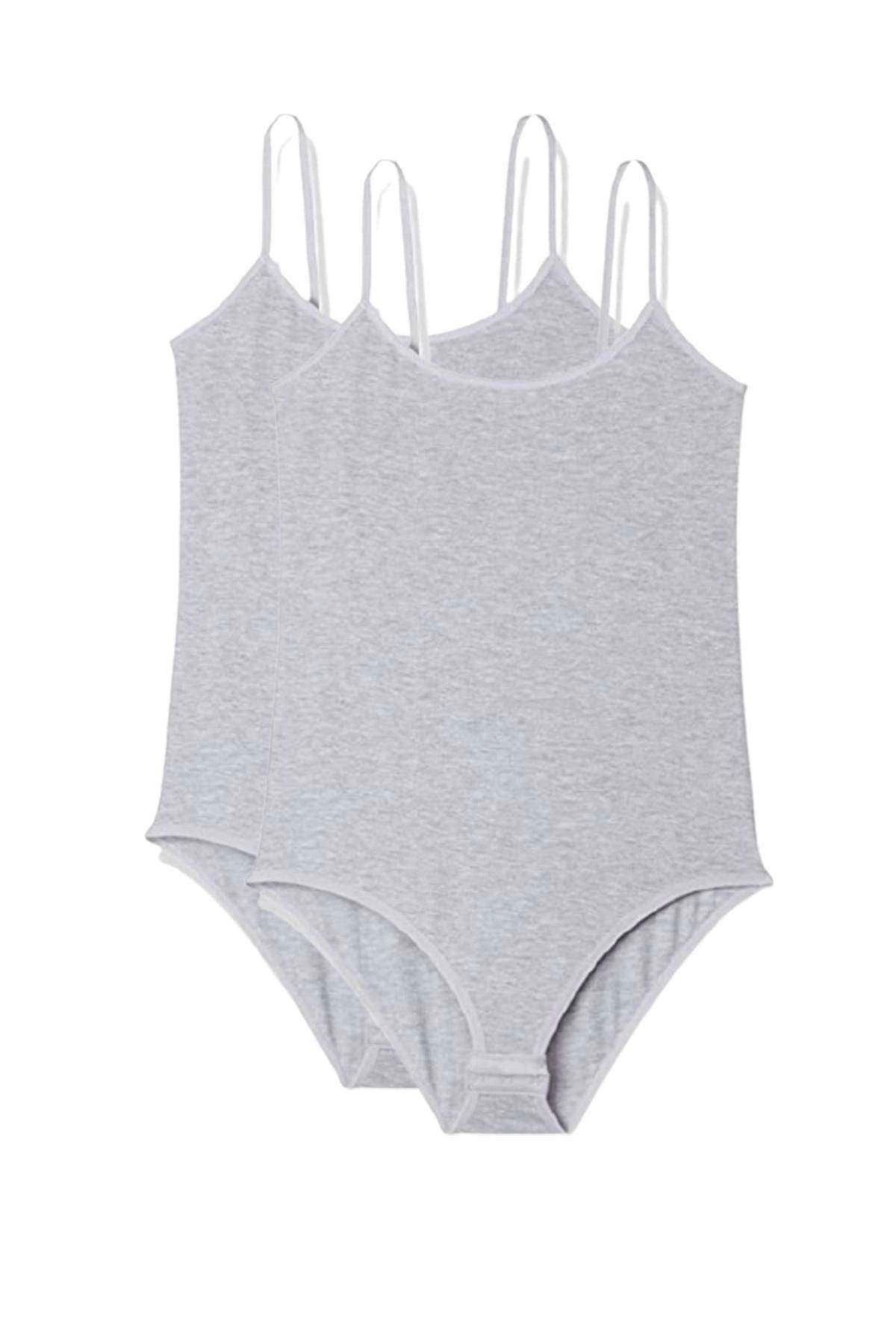 Omarı Elegan Gri İp Askılı Body