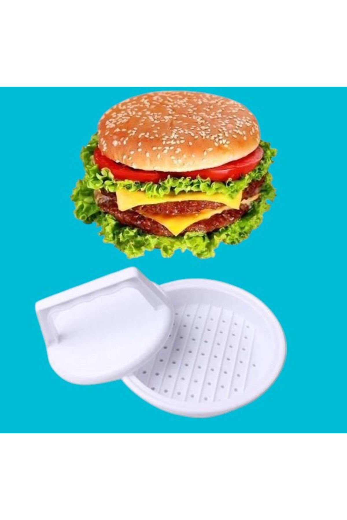 PratikAI Hamburger & Köfte Şekillendirici Pres Aparatı - Profesyonel & Pratik Kullanım