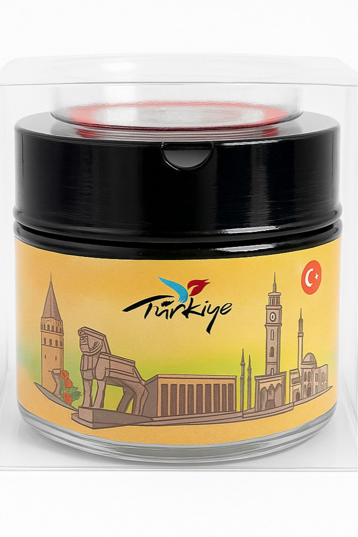 Küllüx ÇİPİL STORE Dekoratif Türkiye Temalı Kokusuz Cam Küllük - Hediyelik