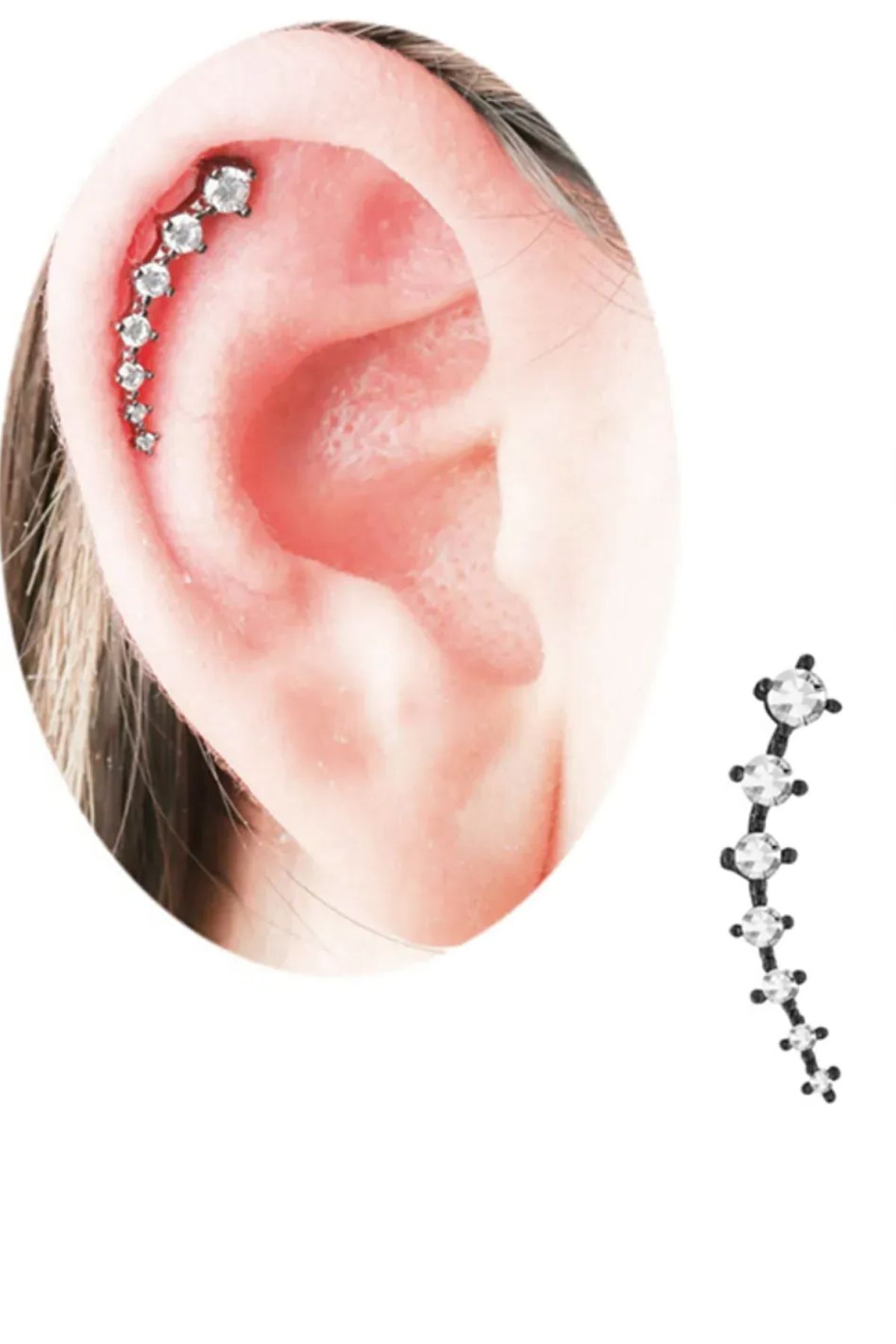 Cadının Dükkanı Zirkon Taşlı Helix-Kıkırdak Piercing