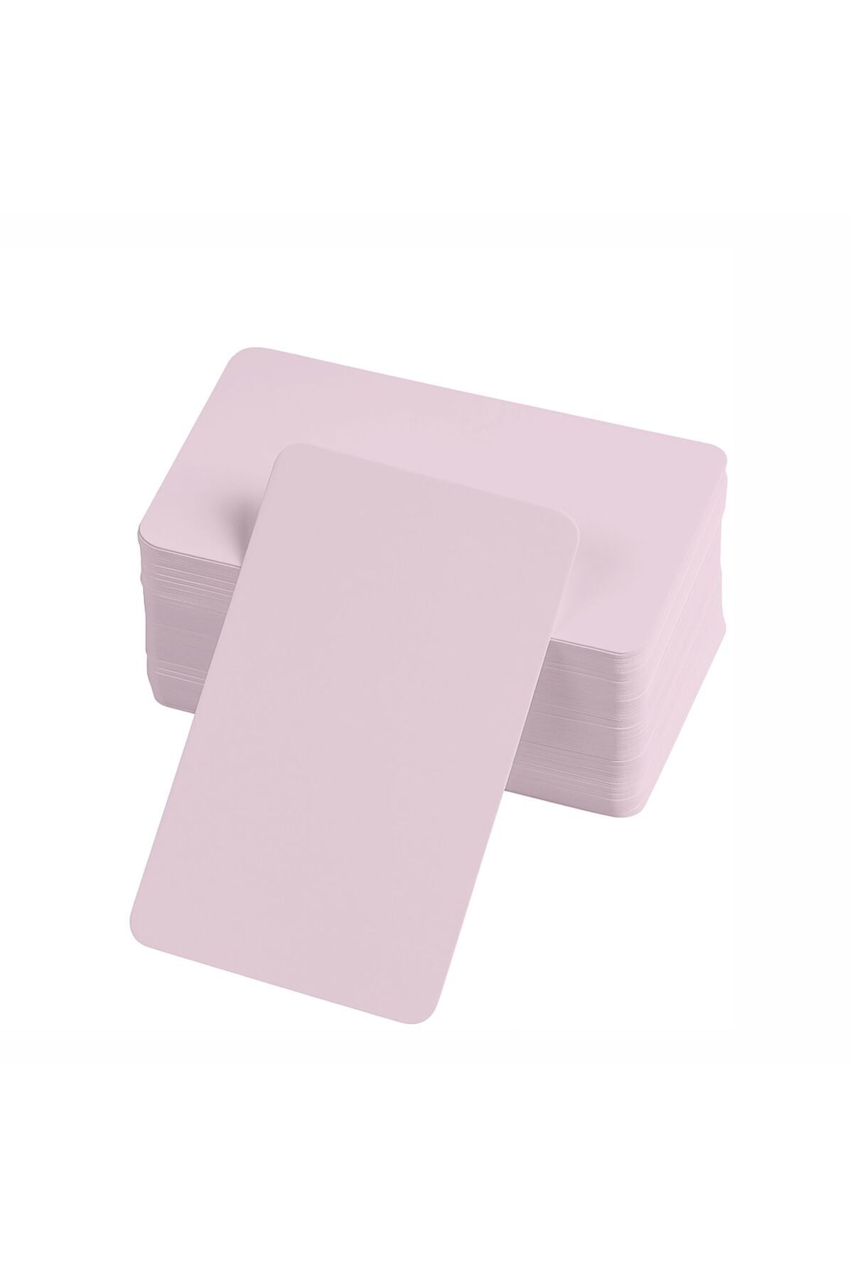 fromyourstore Boş Kelime Kartları 5x8 cm - 50 Adet Oval Kenarlı | Tabu & Not Kartları - Pembe