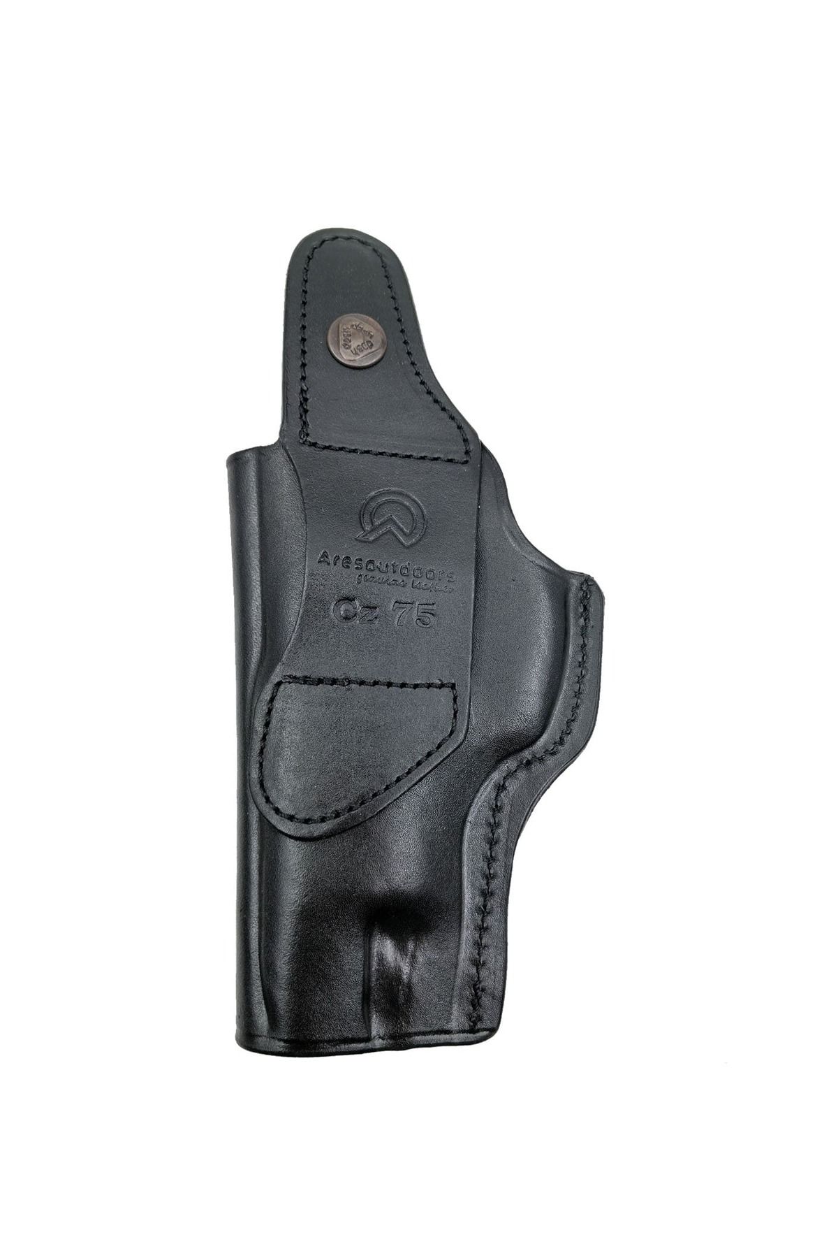 Aresoutdoors CZ 75 Modellerine Uyumlu Siyah Kemer İçi Metal Maşalı Gerçek Deri Silah Kılıfı
