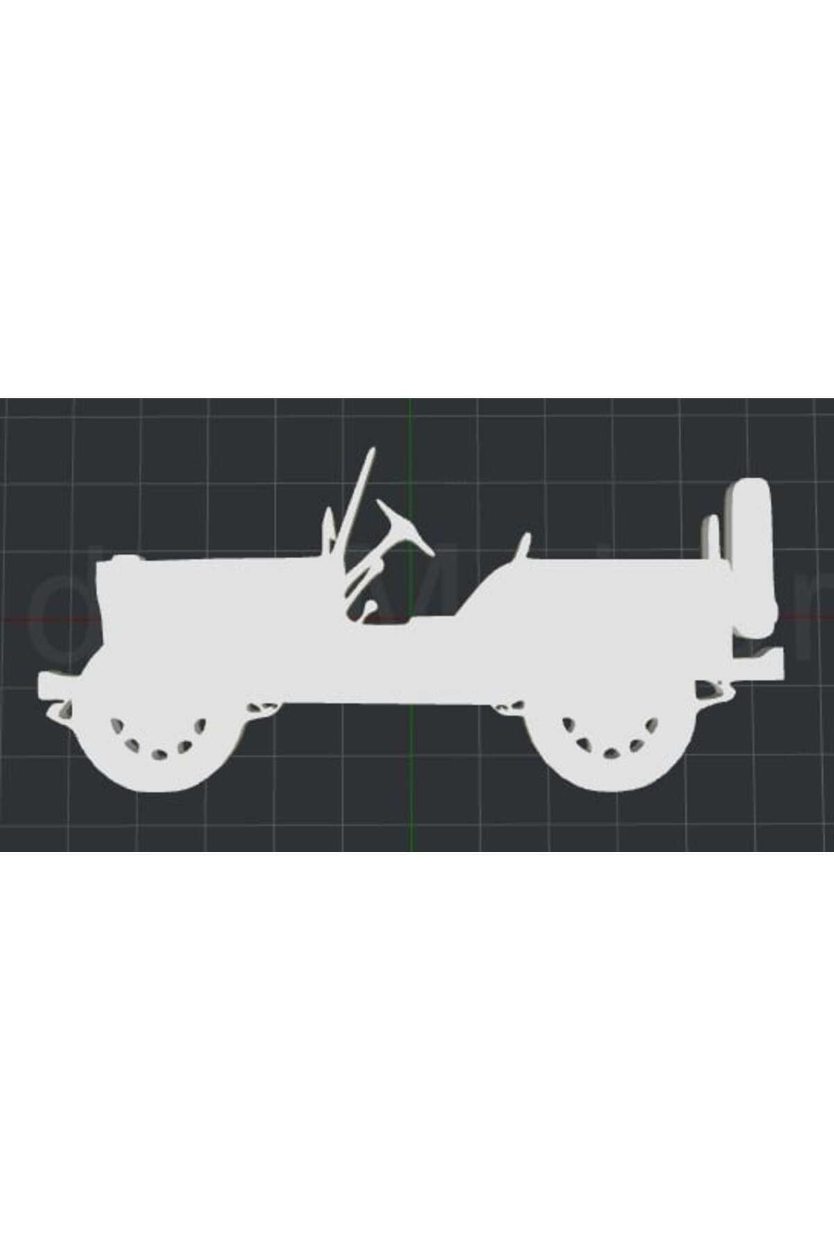 Lucest 2. Dünya Savaşı Jeep 2D Duvar Sanatı (Plastik Aparattır!!!) Figür