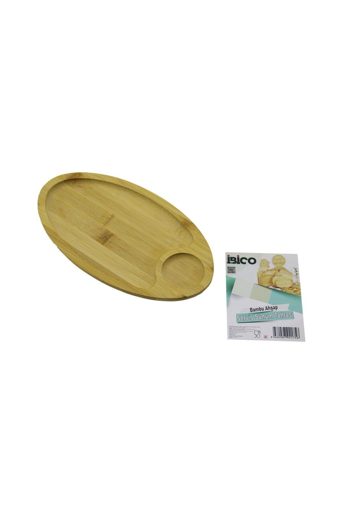 Findit OVAL 2 BÖLMELİ=1+1 AHŞAP BAMBU SERVİS SUNUM TEPSİ - TAHTASI MİNİ TEPSİ 25 X 14 X 1.4CM (2818)