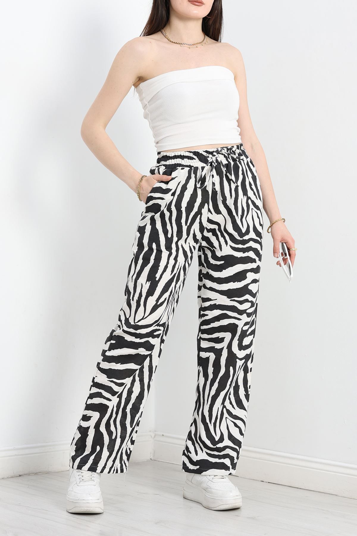 Fashi10 Soft Yumuşak Dokulu Pantolon Zebra