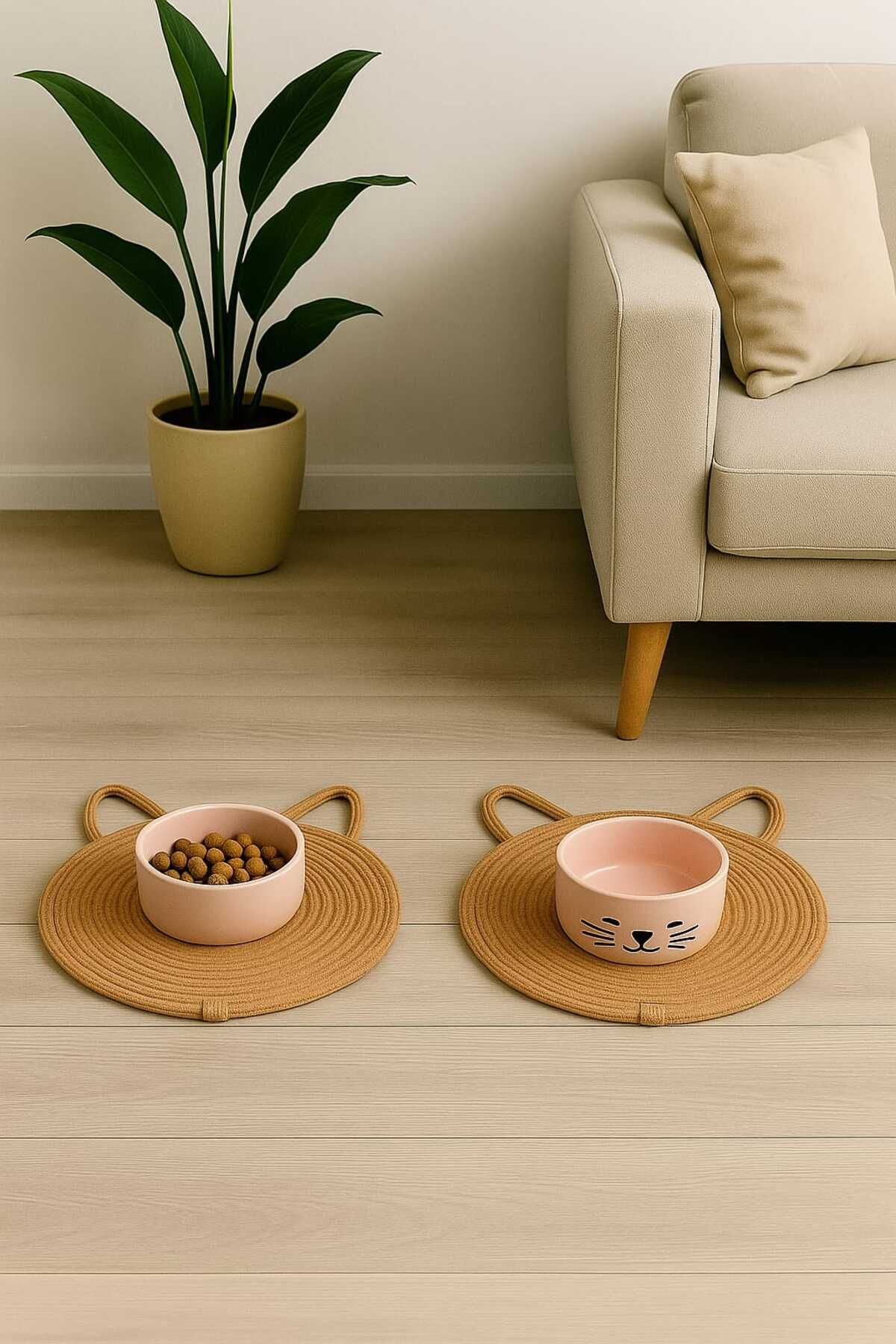 ÖRGÜM Kedi Servis Altlığı 30x30 cm Kedi Mama Paspası