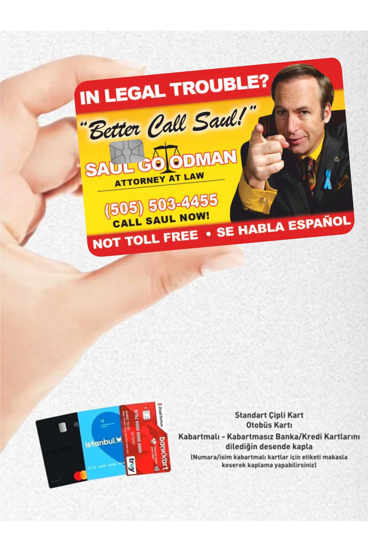 hediyenebak Better Call Saul - Papara, Tosla, Otobüs Kart Kaplama Stickeri Kredi Kartı Için
