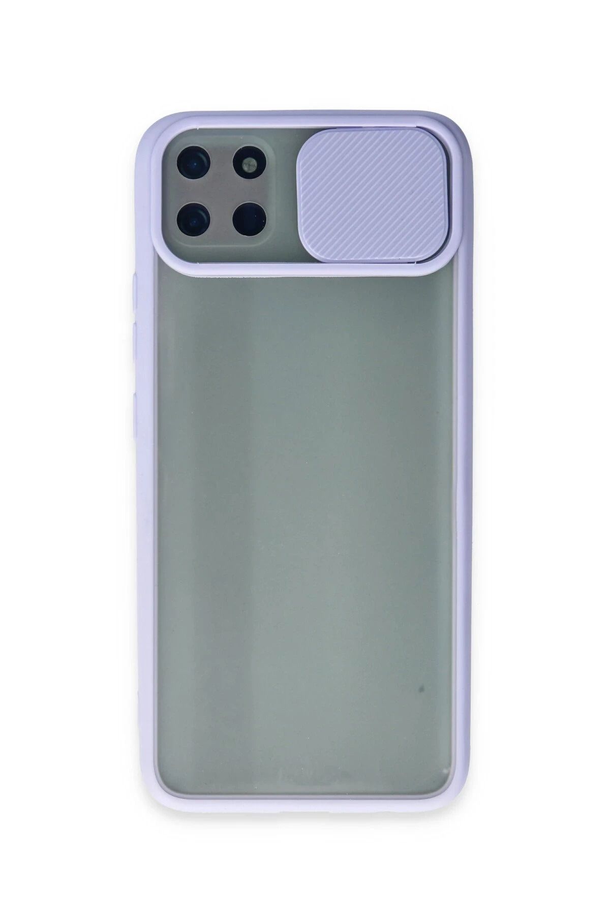 CepteToptan Realme C11 Kılıf Palm Buzlu Kamera Sürgülü Silikon - Lila