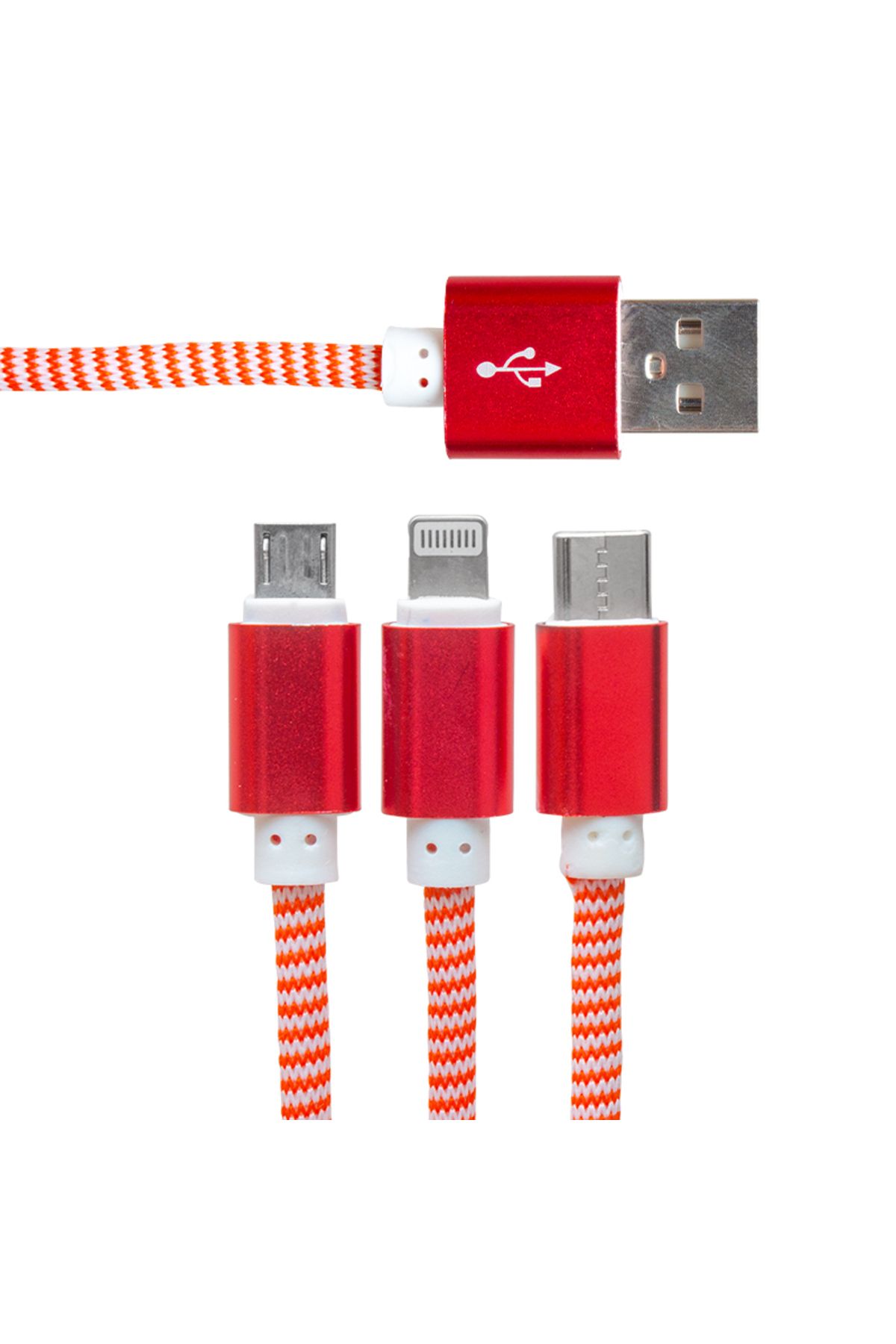 Go İthalat MICRO USB/TYPE-C/LIGHTNING 2.1A METAL 1.2 METRE ŞARJ VE DATA KABLOSU (4832)