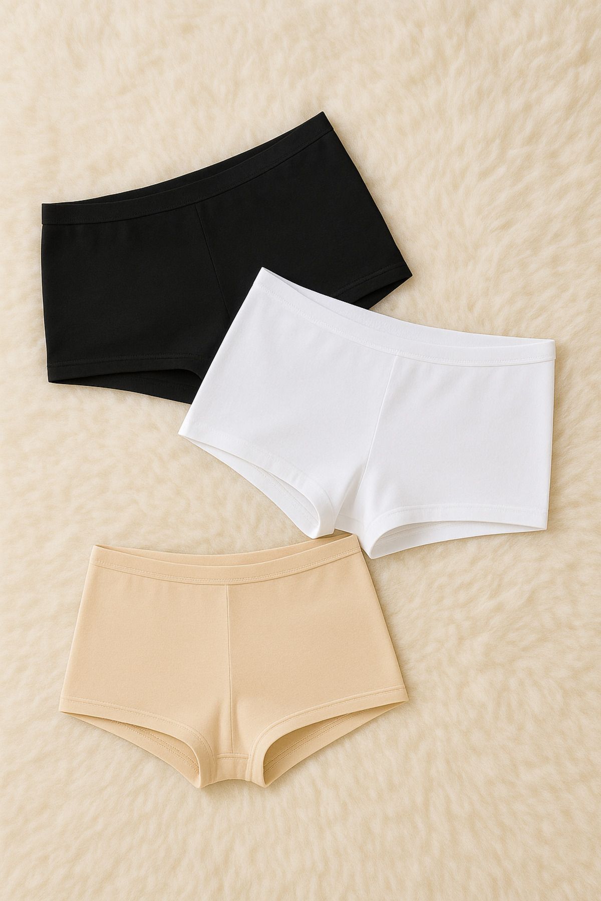 Loule Kadın İç Giyim 3 Adet Esnek Pamuklu & Modal Boxer Şort LL.22.ILK554.001