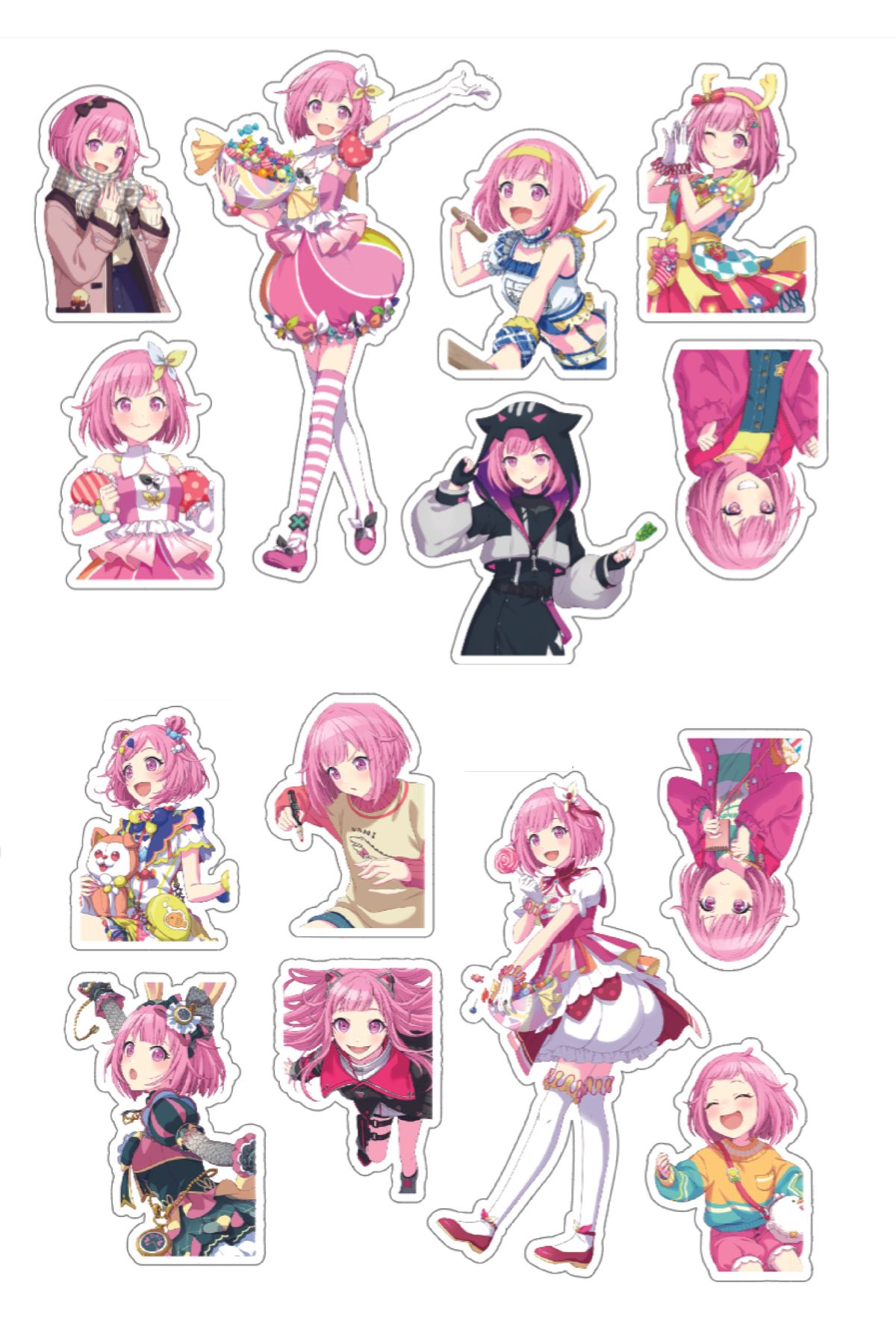 nihonwosekai Hatsune Miku Colorful Project Sekai Anime Sticker Seti Pjsekai Otori Emu