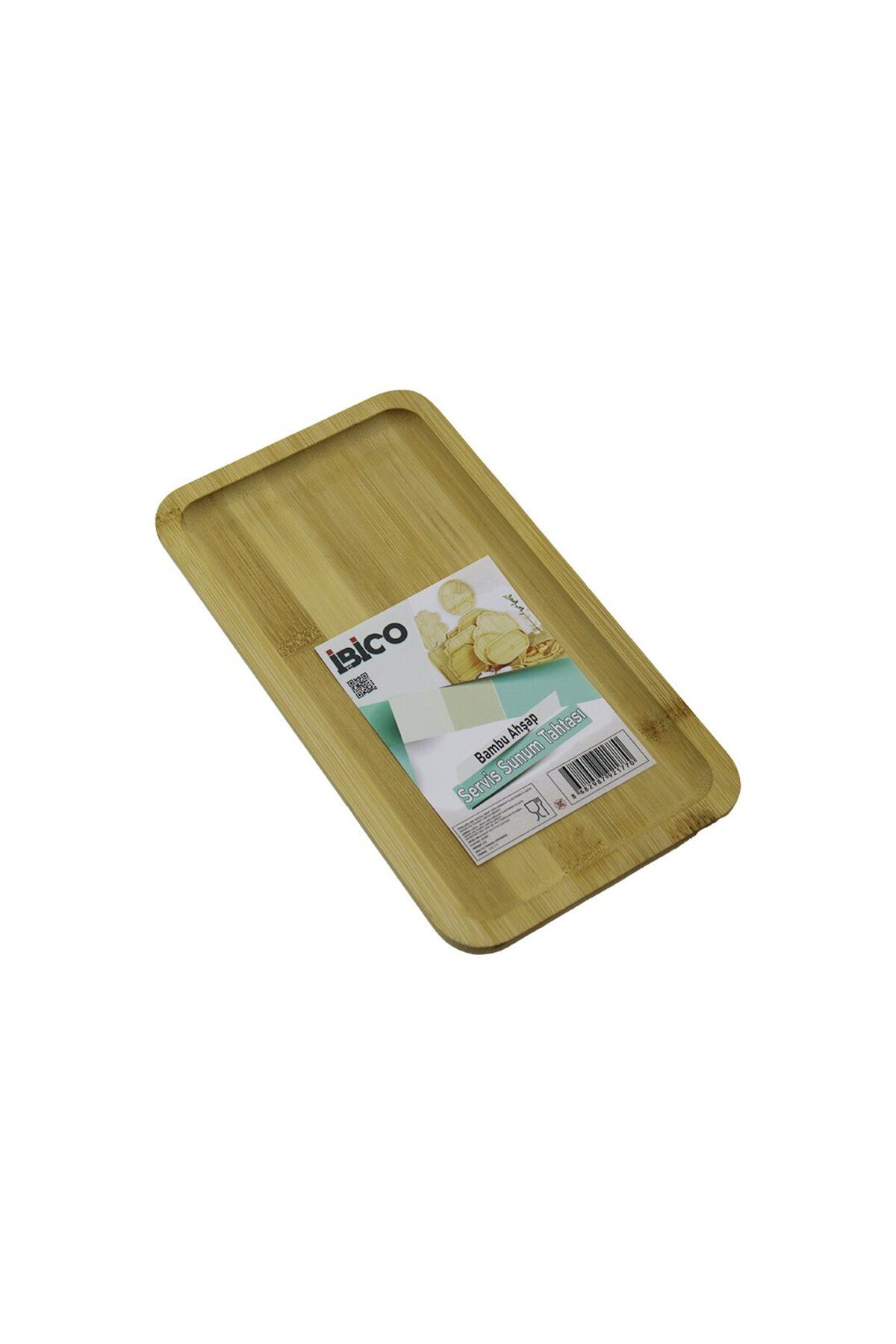 Findit DİKDÖRTGEN AHŞAP BAMBU SERVİS SUNUM TEPSİ - TAHTASI MİNİ TEPSİ 25 X 14 X 1.4CM (2818)
