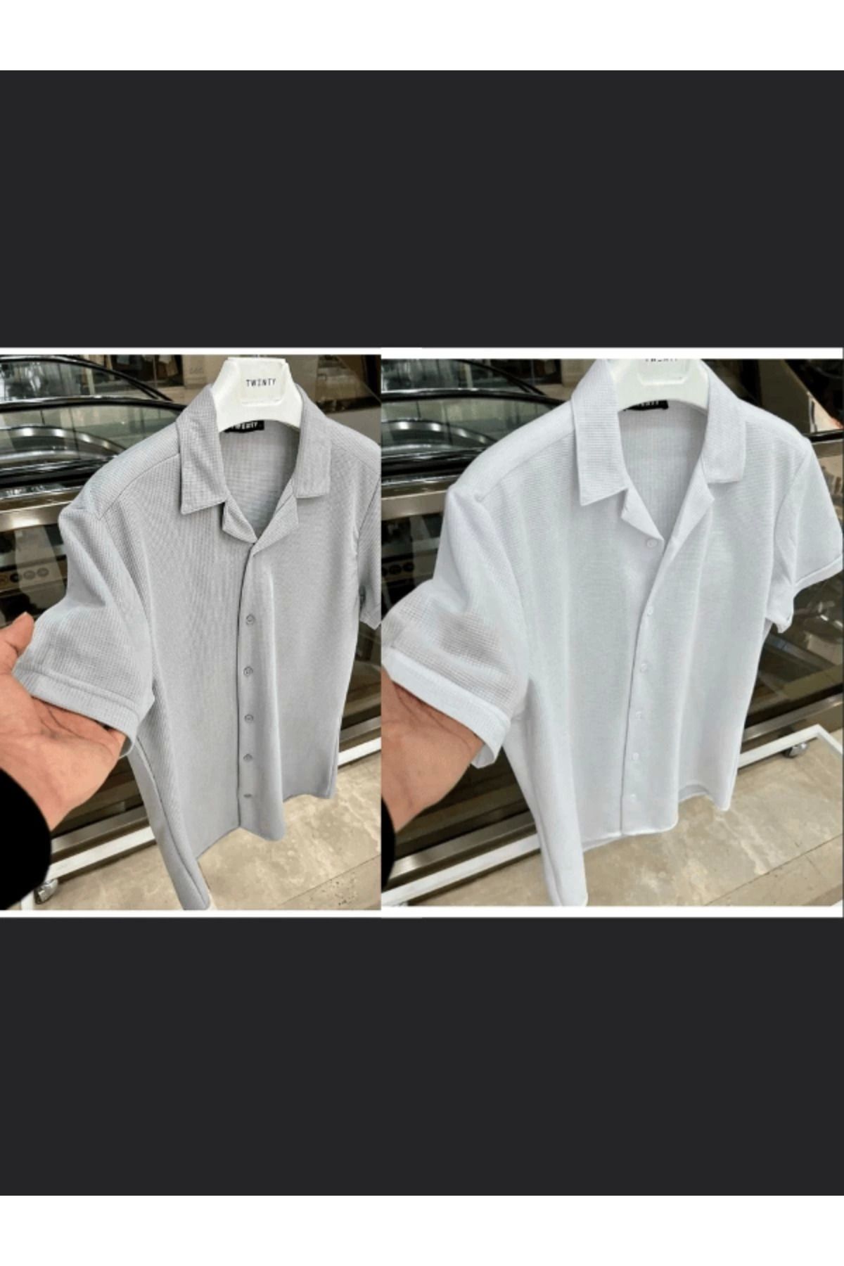 LC Waikiki LCW 2 lİ Set Avantaj Paket %100 Pamuk Kısa Kol Düğmeli Premium Erkek Yazlık Gömlek
