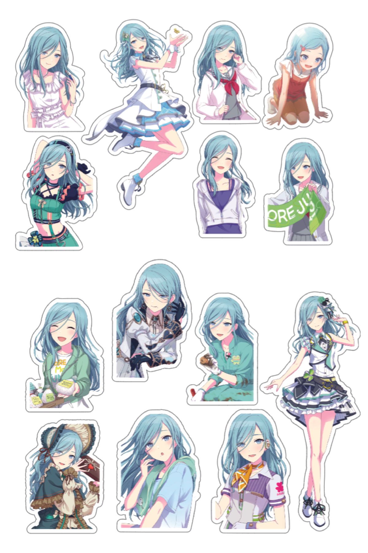 nihonwosekai Hatsune Miku Colorful Project Sekai Anime Sticker Seti Pjsekai Hinomori Shizuku