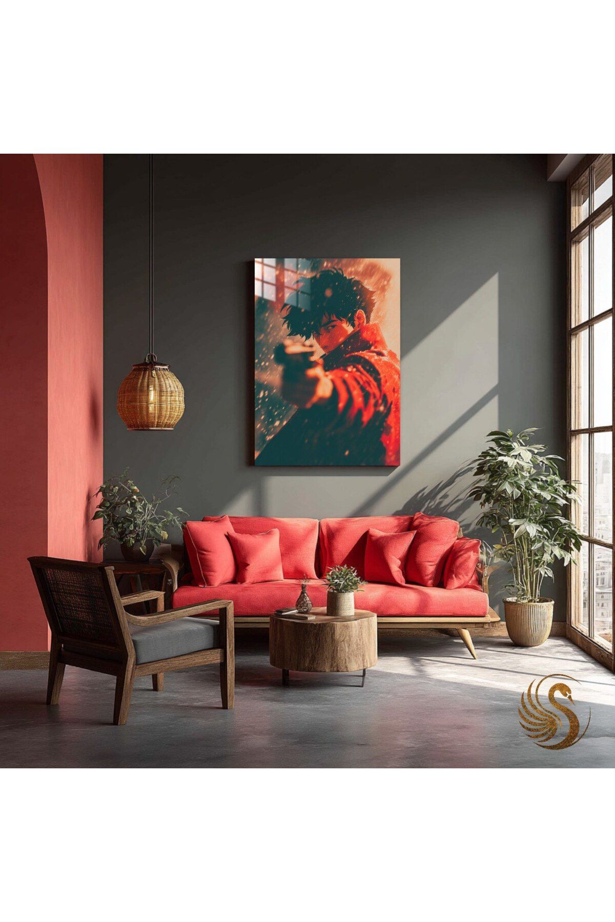 Lora Loom Anime Metal Poster – Spike Spiegel | Cowboy Bebop Temalı Duvar Dekoru, Otaku Hediyesi, Retro Anime