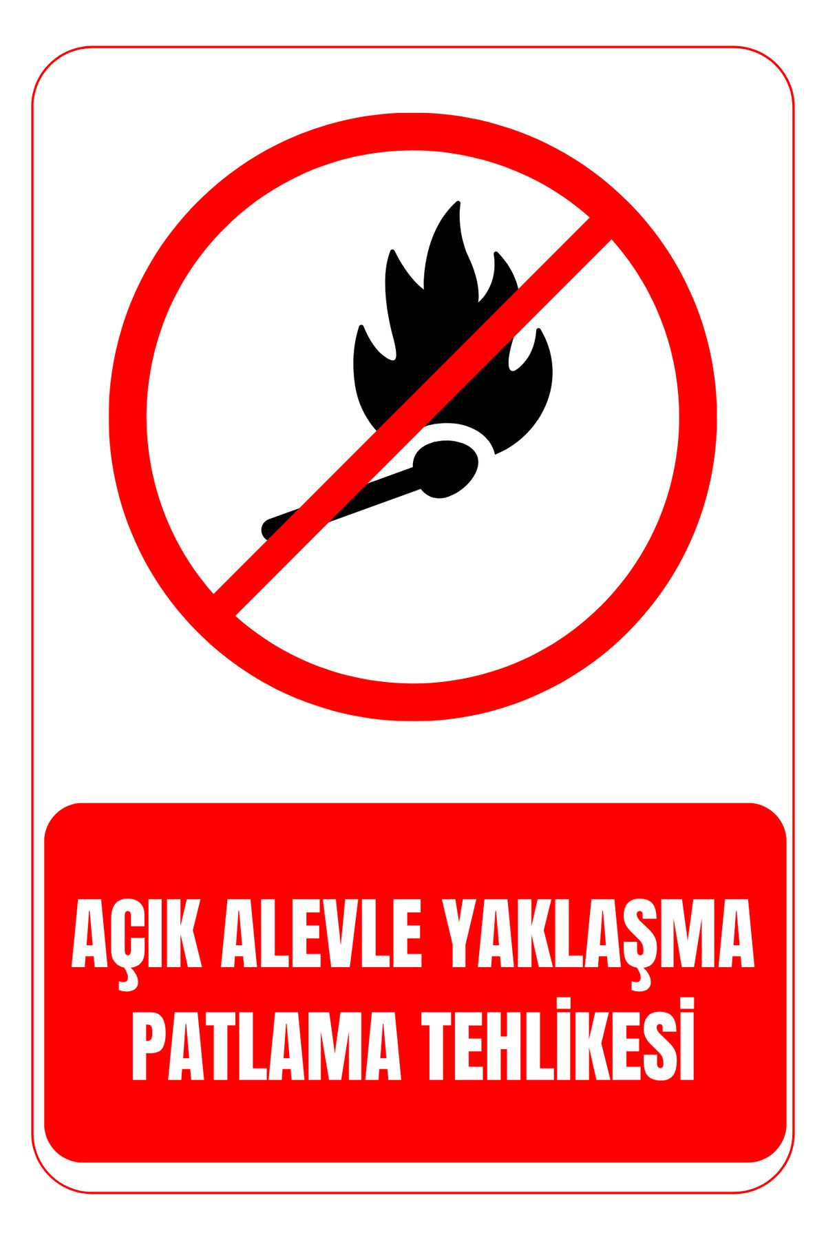 Girl Power 35 x 50 Açık Alevle Yaklaşma Patlama Tehlikesi Folyo Baskı Sticker Uyarı Levhası