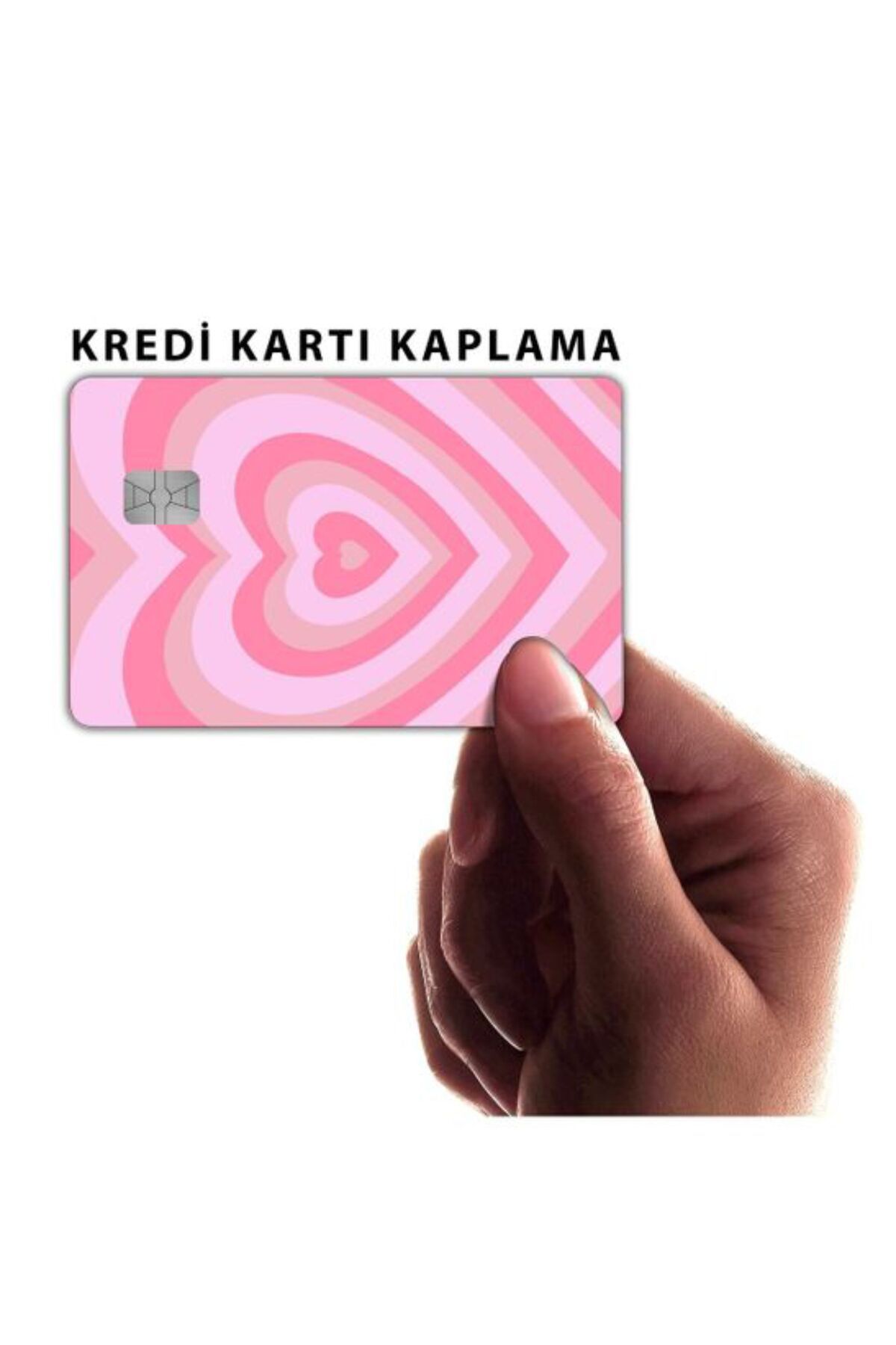 hediyenebak Pembe Kalp - Papara, Tosla, Otobüs Kart Kaplama Stickeri Kredi Kartı Için