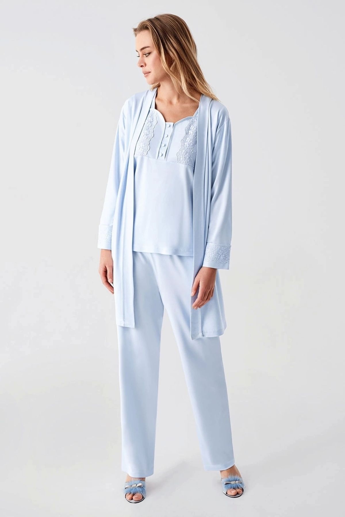 GiyimCity Freshness 321 Kadın Sabahlıklı Pijama Takımı