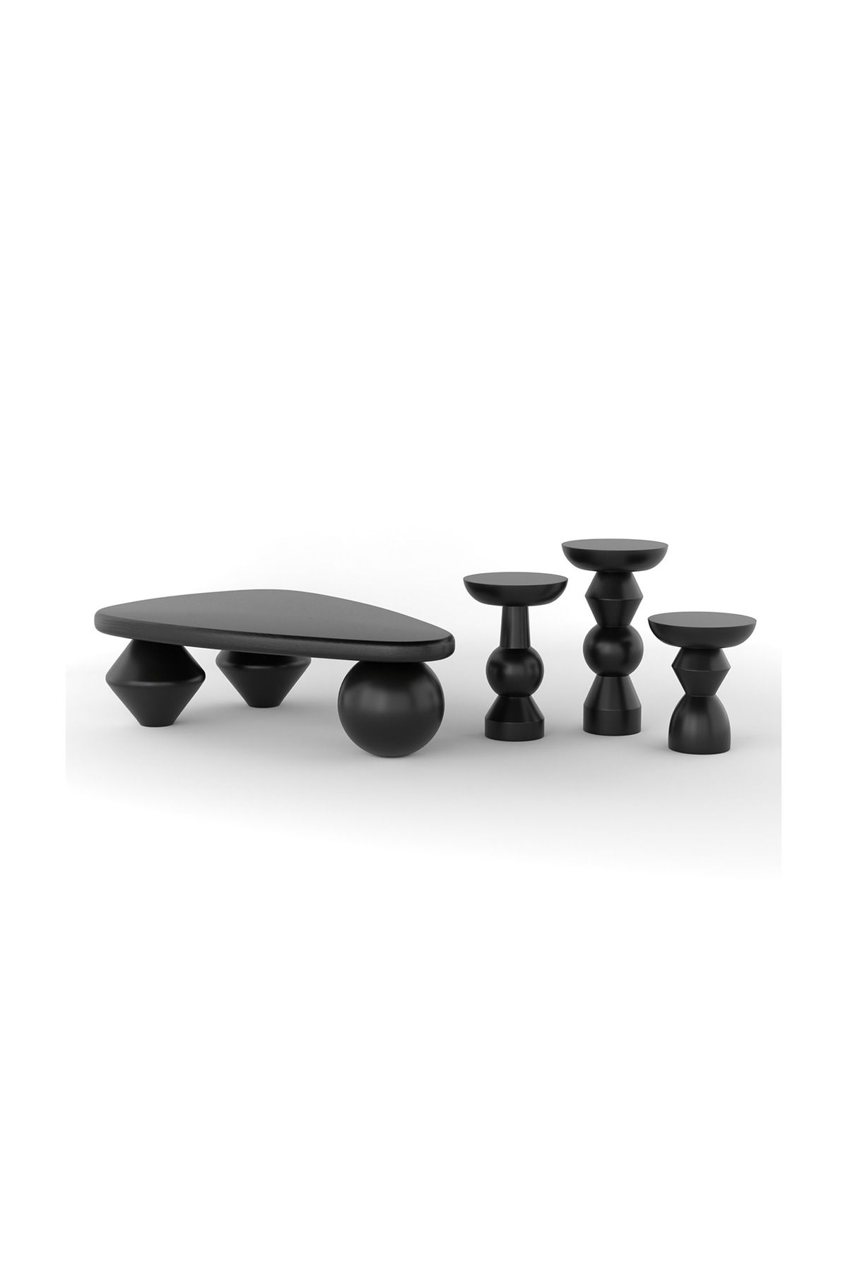 mw morewooddesign Trio Orta Sehpa Set (Orta Sehpa ve 3'lü Sehpa )