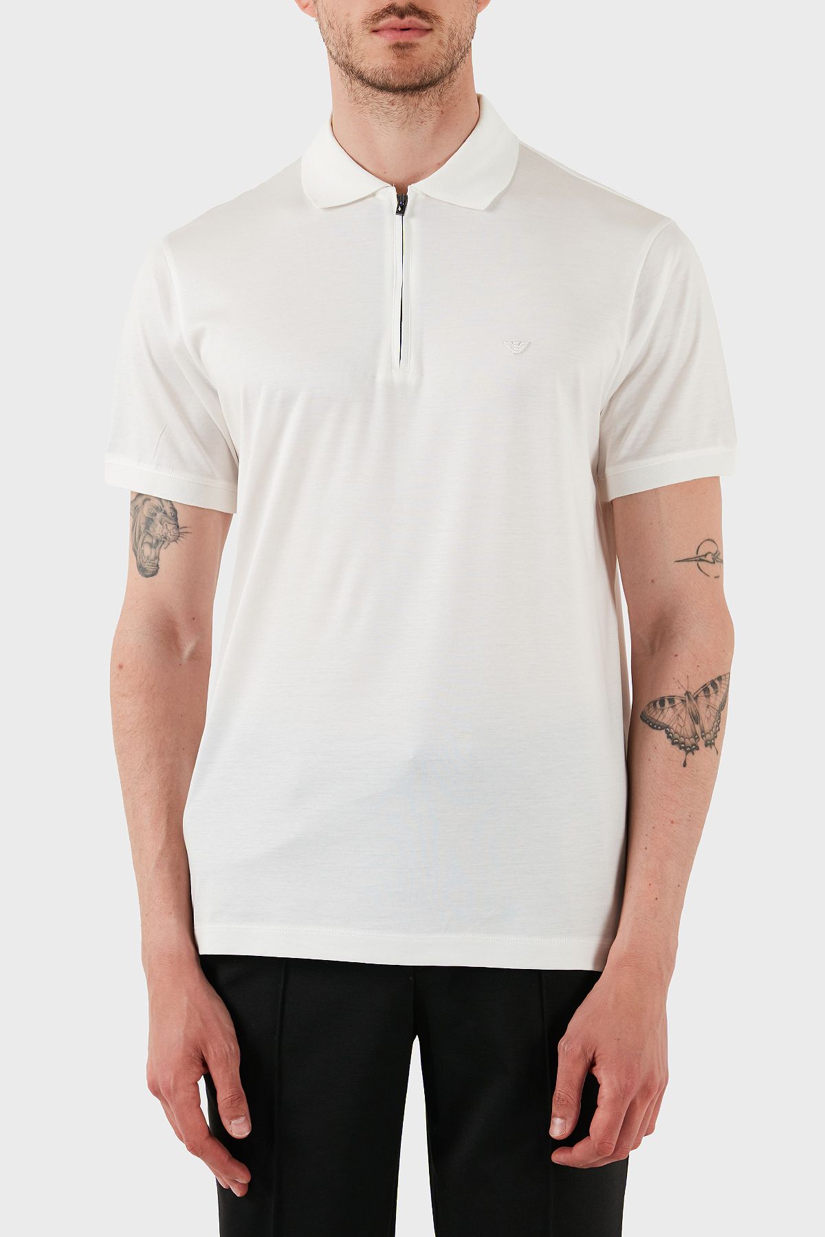 Emporio Armani Pamuklu Regular Fit Yarım Fermuarlı Polo Yaka T Shirt Erkek POLO YAKA T SHİRT EM00108