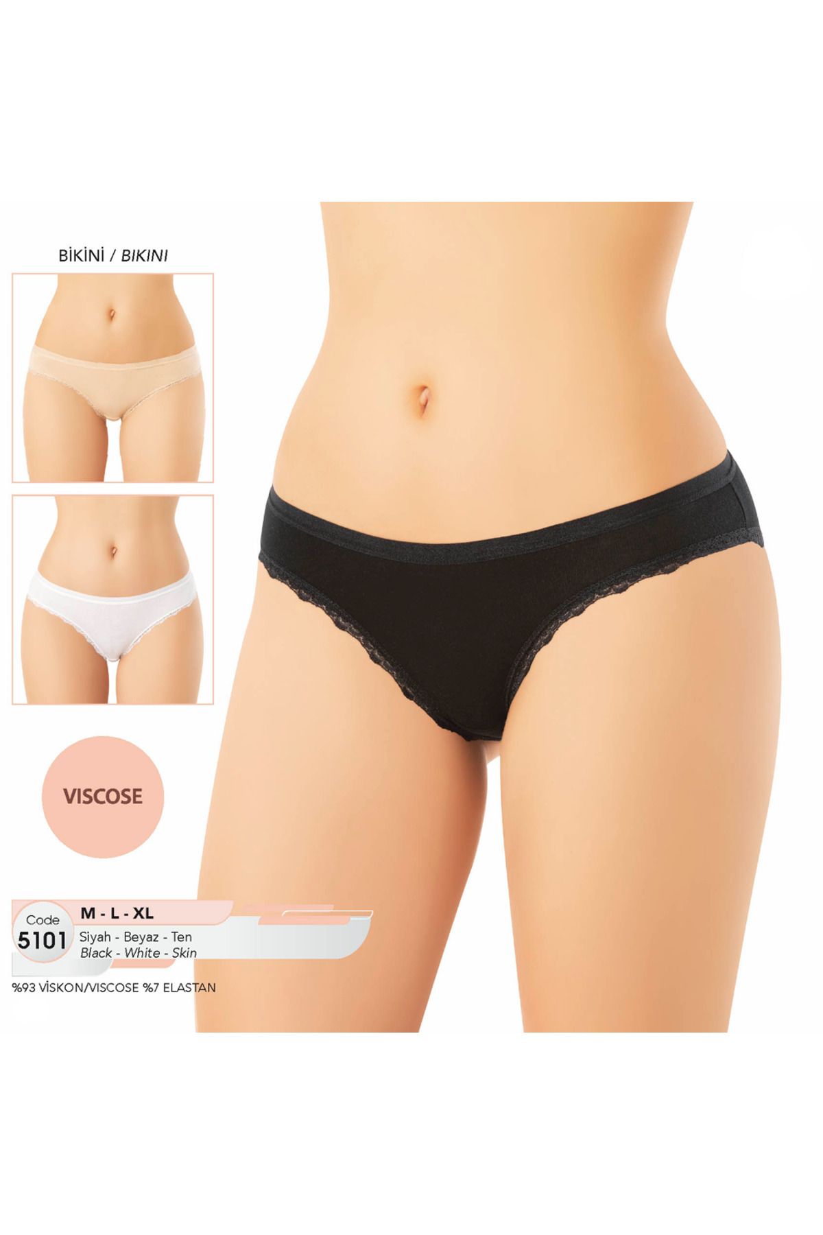 Fily İç Giyim KOTA VİSKON (6 adet) Bikini Külot
