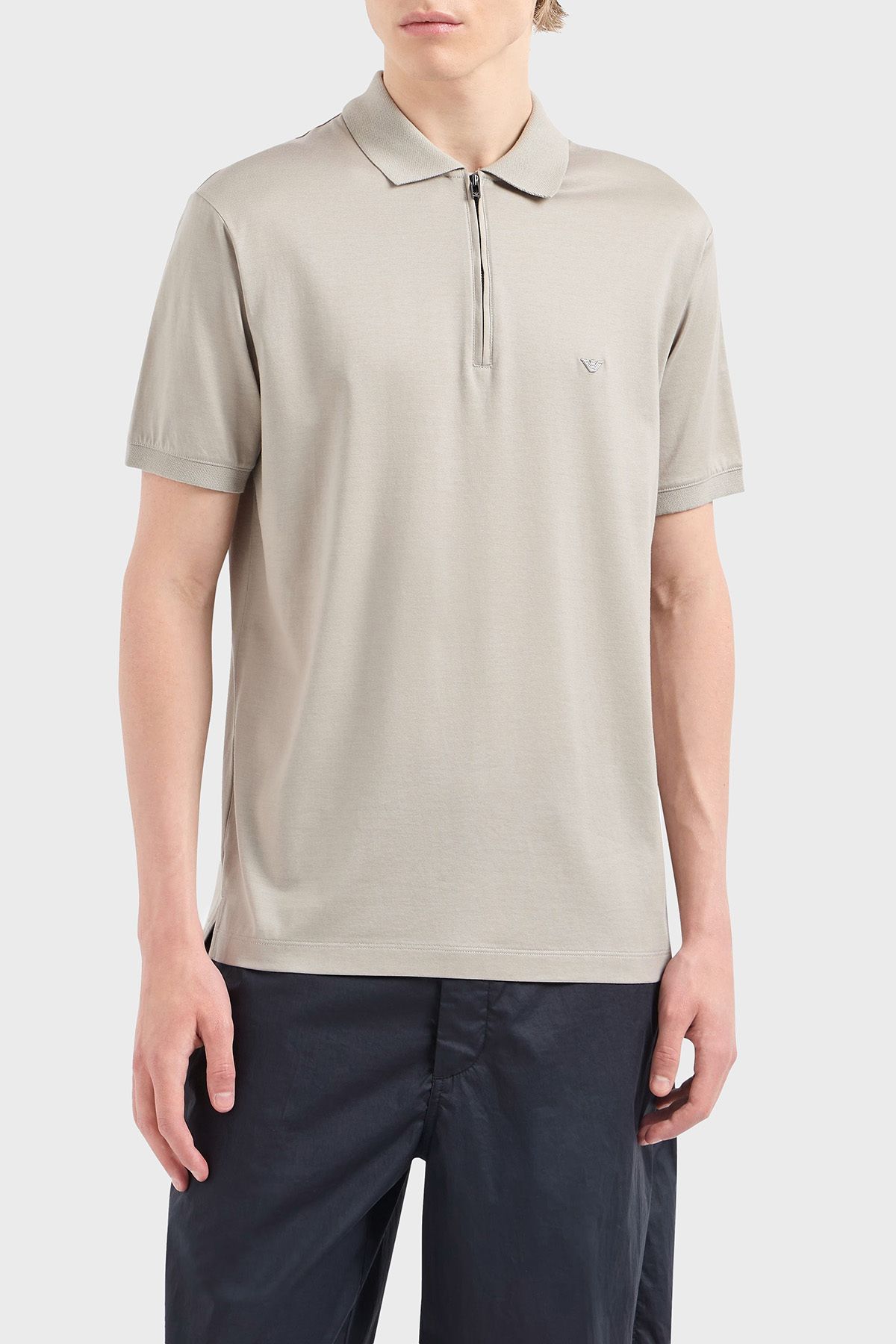 Emporio Armani Pamuklu Regular Fit Yarım Fermuarlı Polo Yaka T Shirt Erkek POLO YAKA T SHİRT EM00108