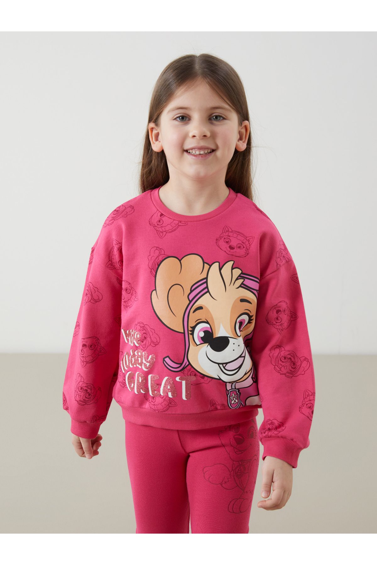 LC Waikiki Paw Patrol Baskılı Kız Çocuk Sweatshirt ve Tayt 2'li