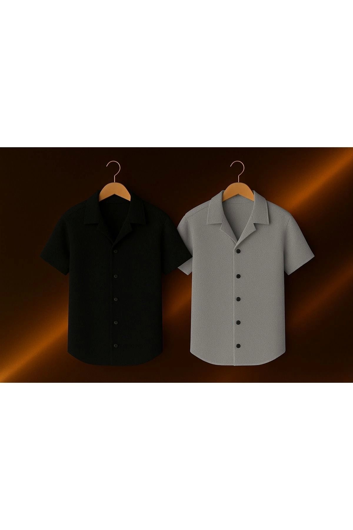 Store Waffle Kumaş Kısa Kollu Basic Erkek Gömlek 2'li Paket
