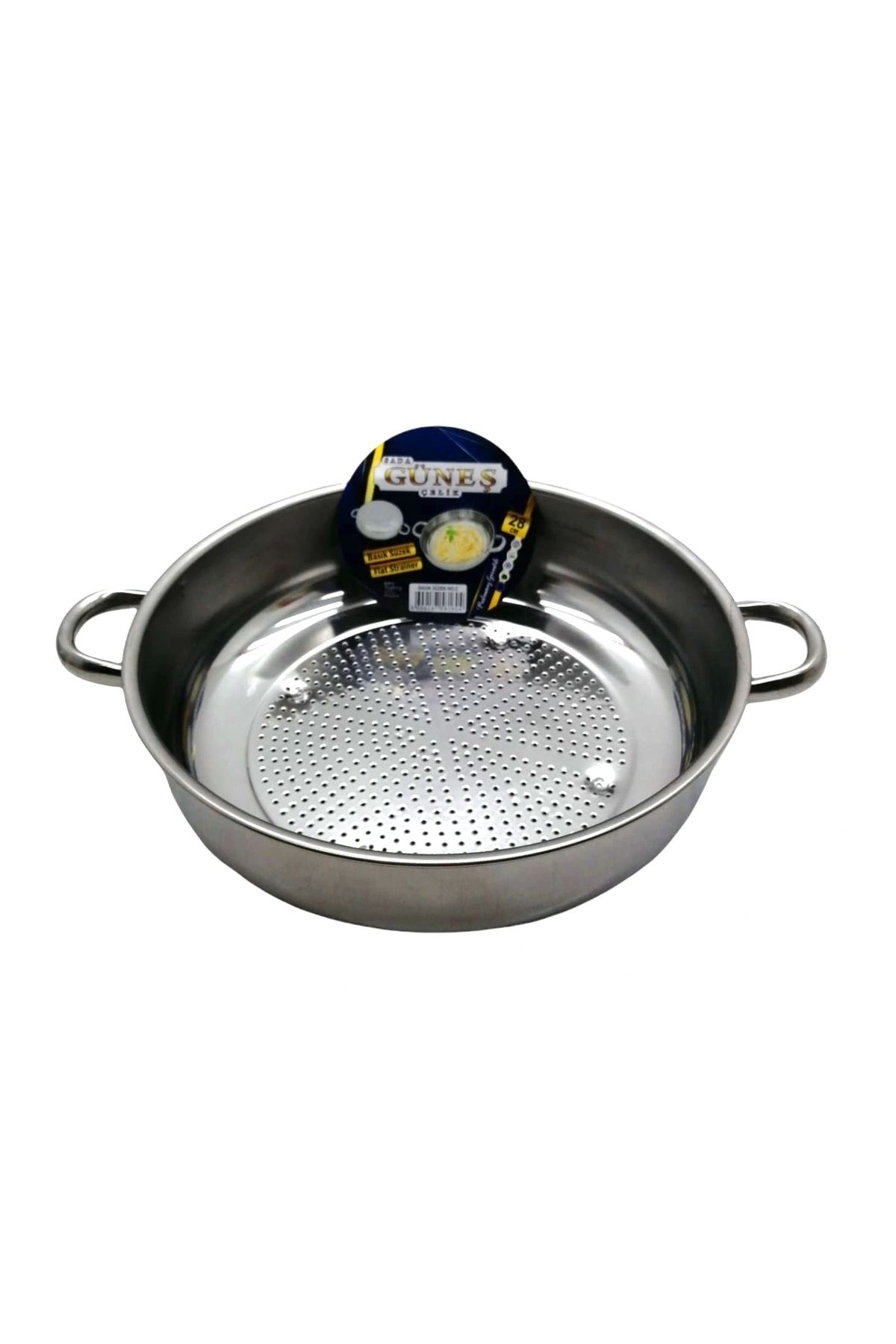 HAZEGO No-2 - 28cm Basık Süzek Metal Süzgeç
