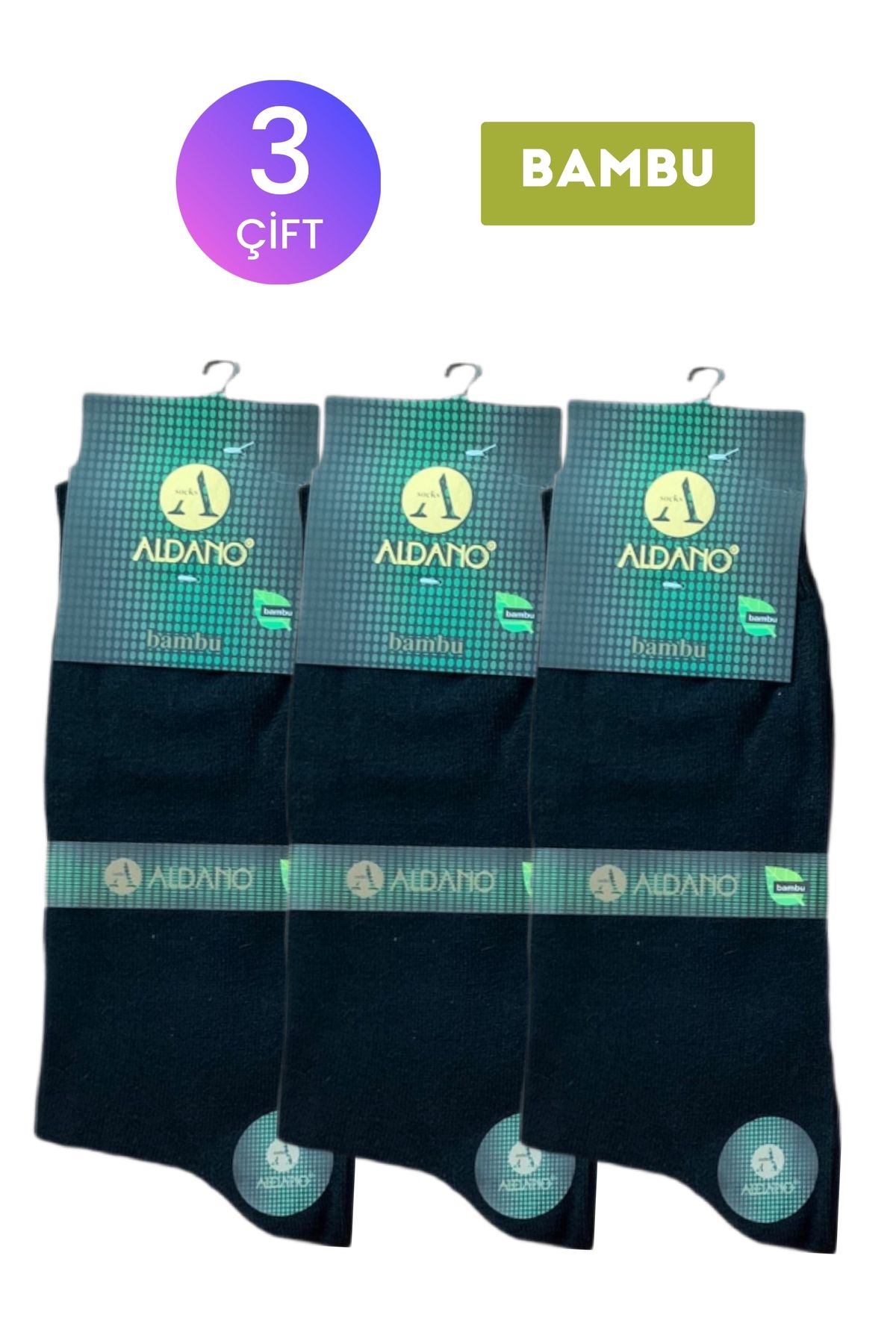 Aldano Çorap ALDANO 3'lü Erkek Bambu Soket Çorap
