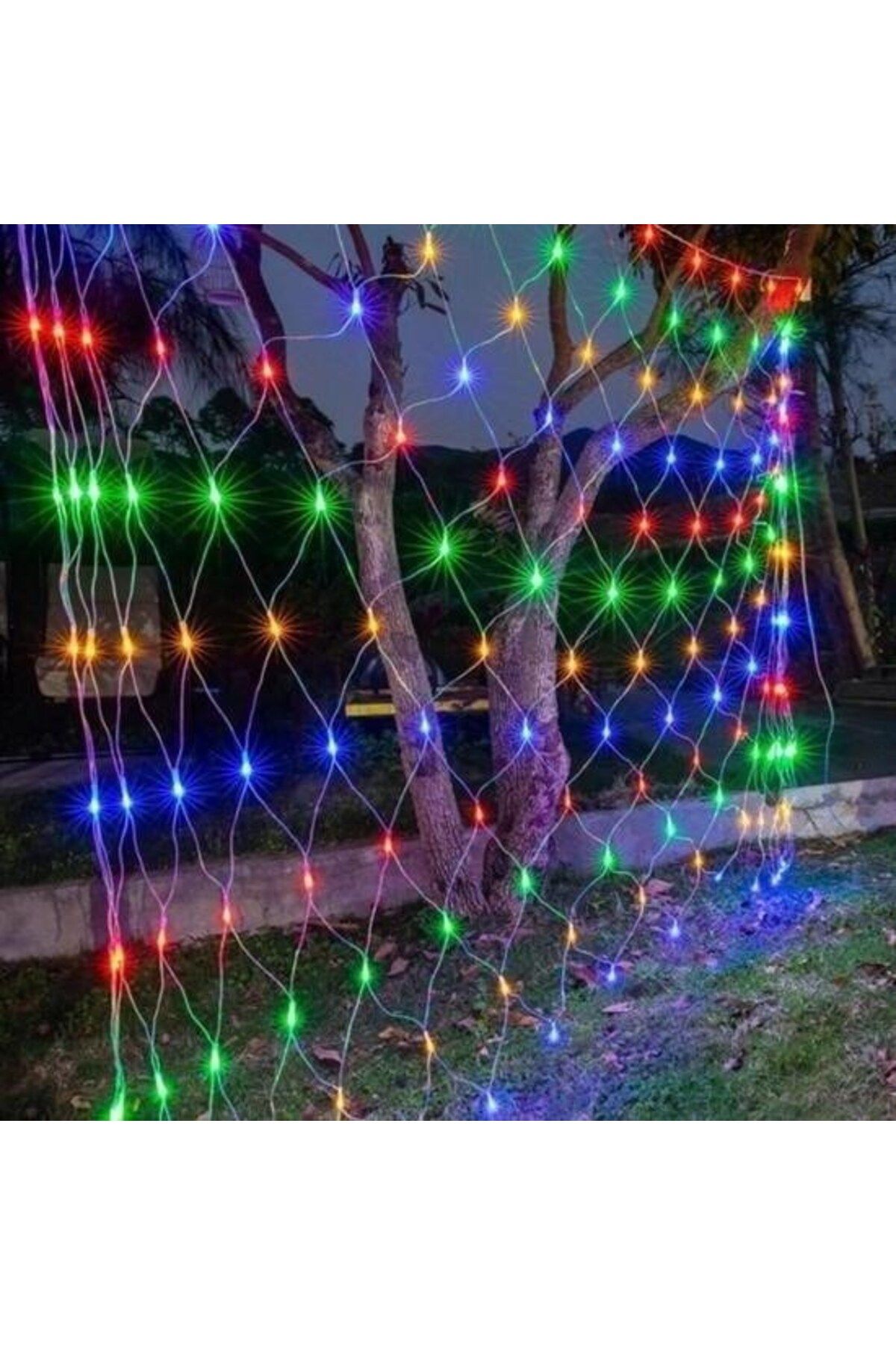 Eldenör ® 1x2 Metre Dekoratif File Ağ Perde 192 LED 8 Animasyonlu Farklı Işık Modu RGB Fişli