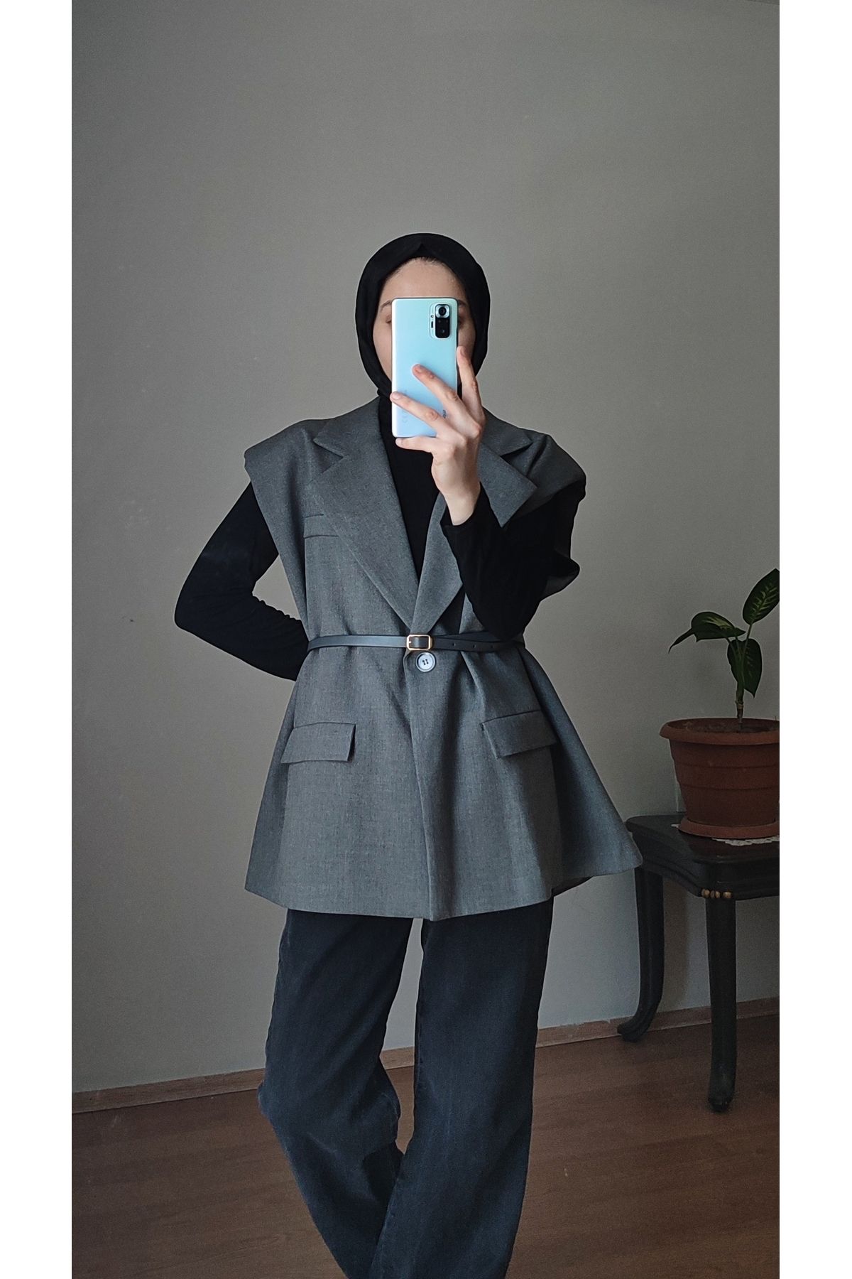 RİMA Kemerli Oversize Yelek
