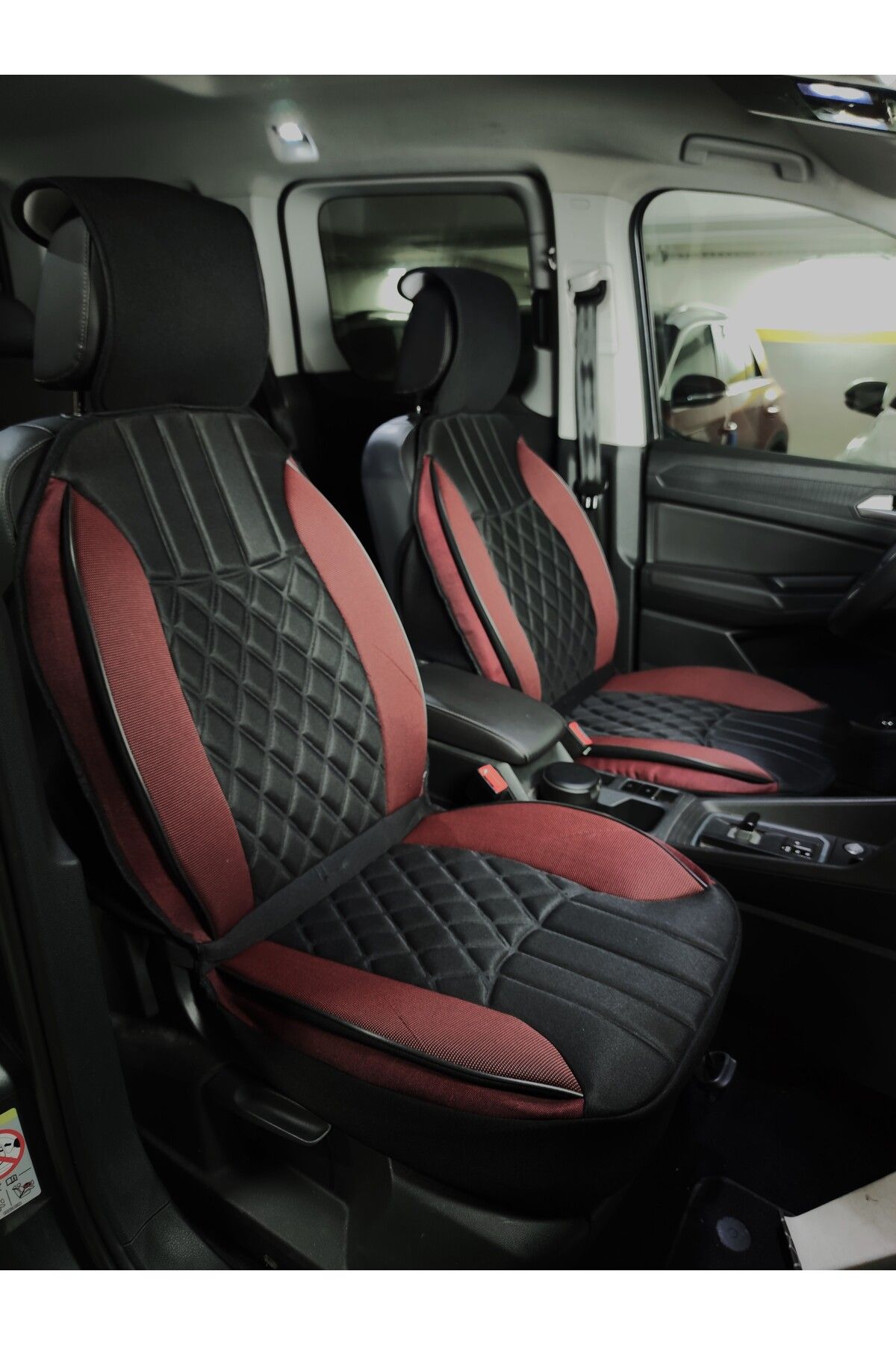 autogoodstore Renault Clio 4 Uyumlu Lüx Oto Koltuk Minderi Ön Arka 5'li Set Elegance Siyah Kırmızı