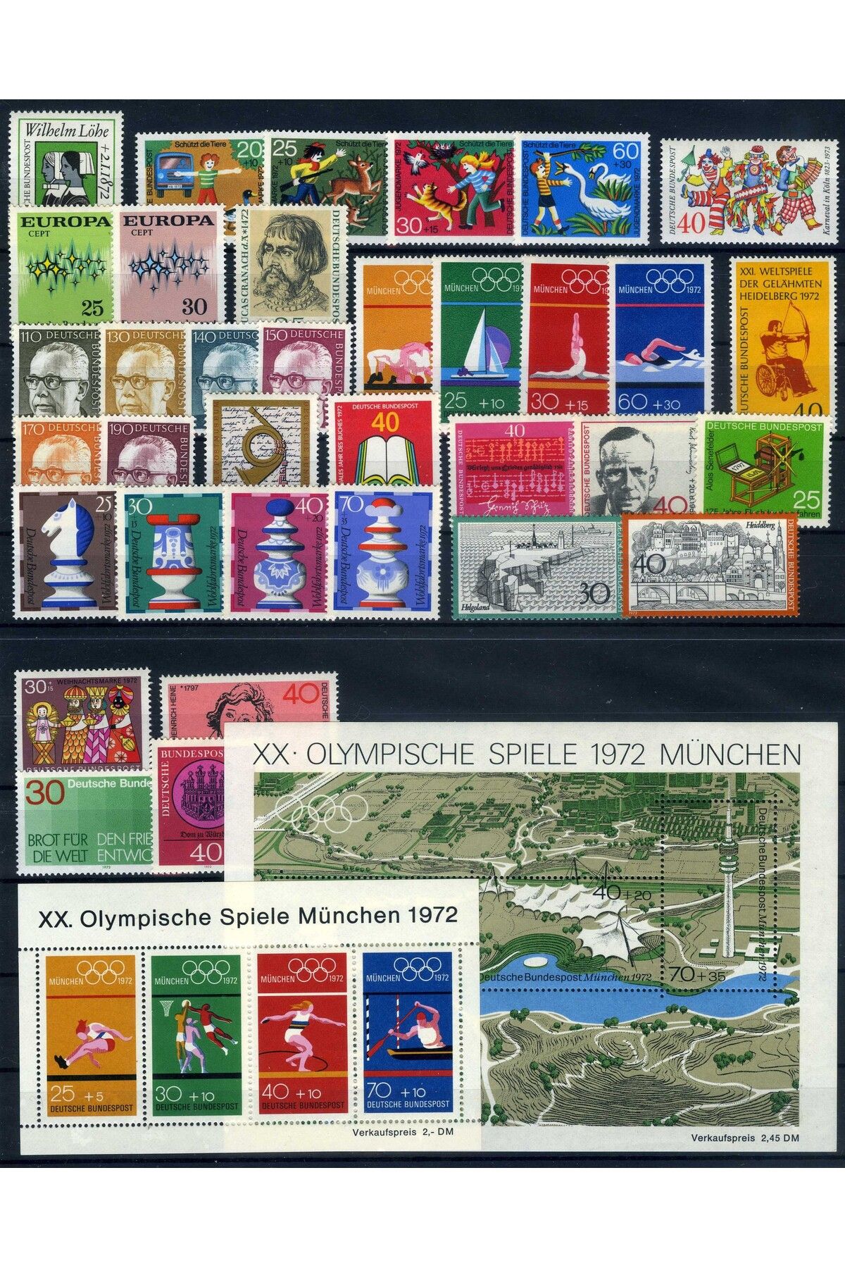 Jupiter Stamps Koleksiyon Pulları,1972 Yılı ALMANYA-Yıl Takımı-Konsept Hediyelik,Hobiler,ASB-6111878715
