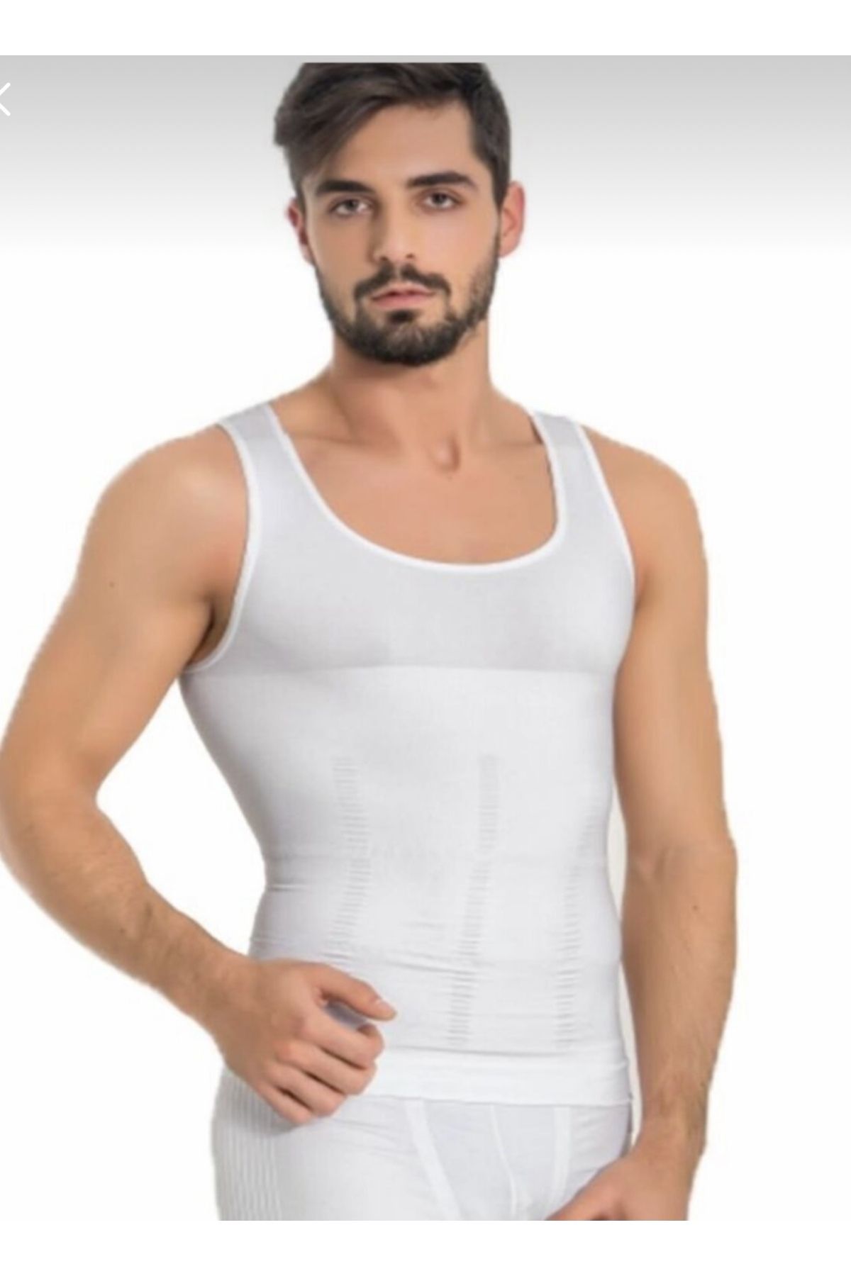 AboutThePerfect Erkek Dikişsiz Korse Atlet Beyaz Rahat ve Şık Tasarım