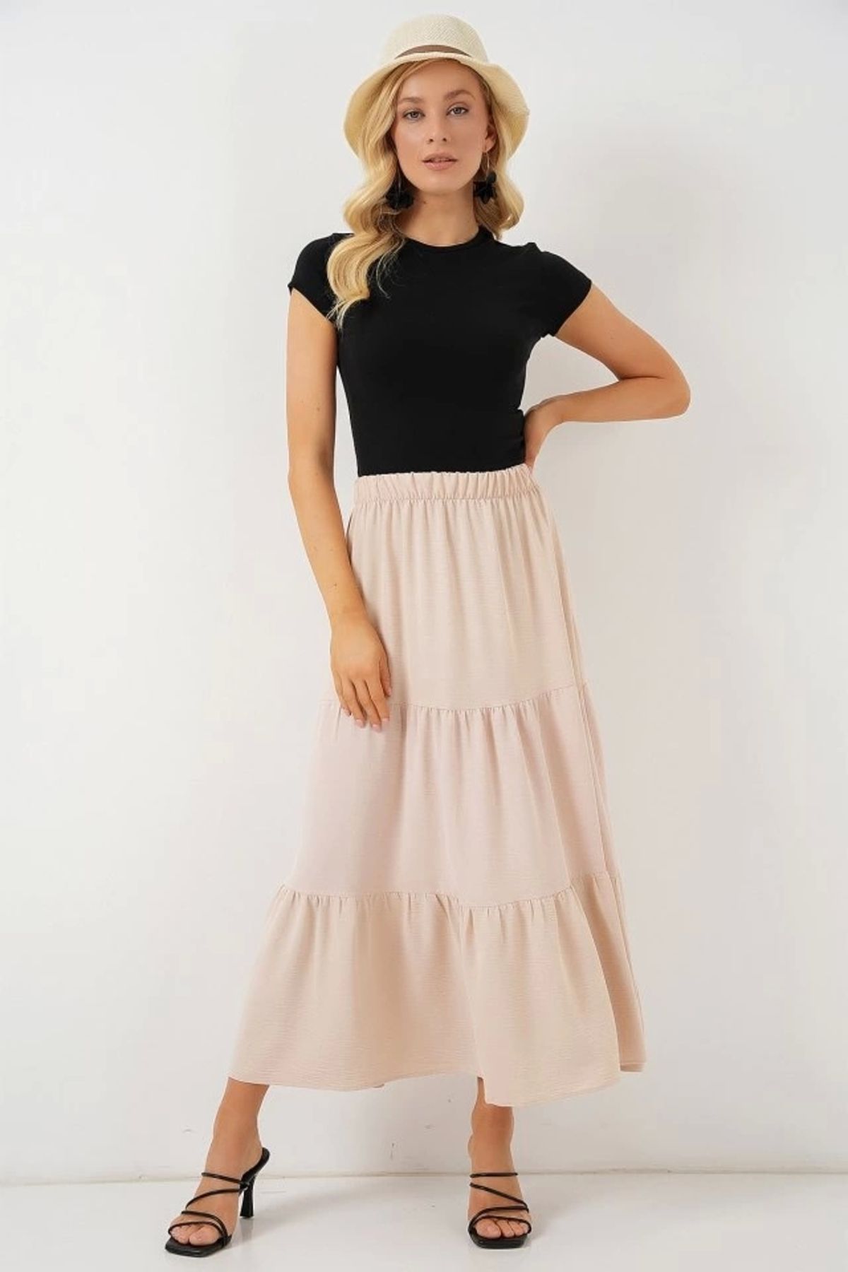 Butik Ayrobin Uzun Etek 8048 - Bej
