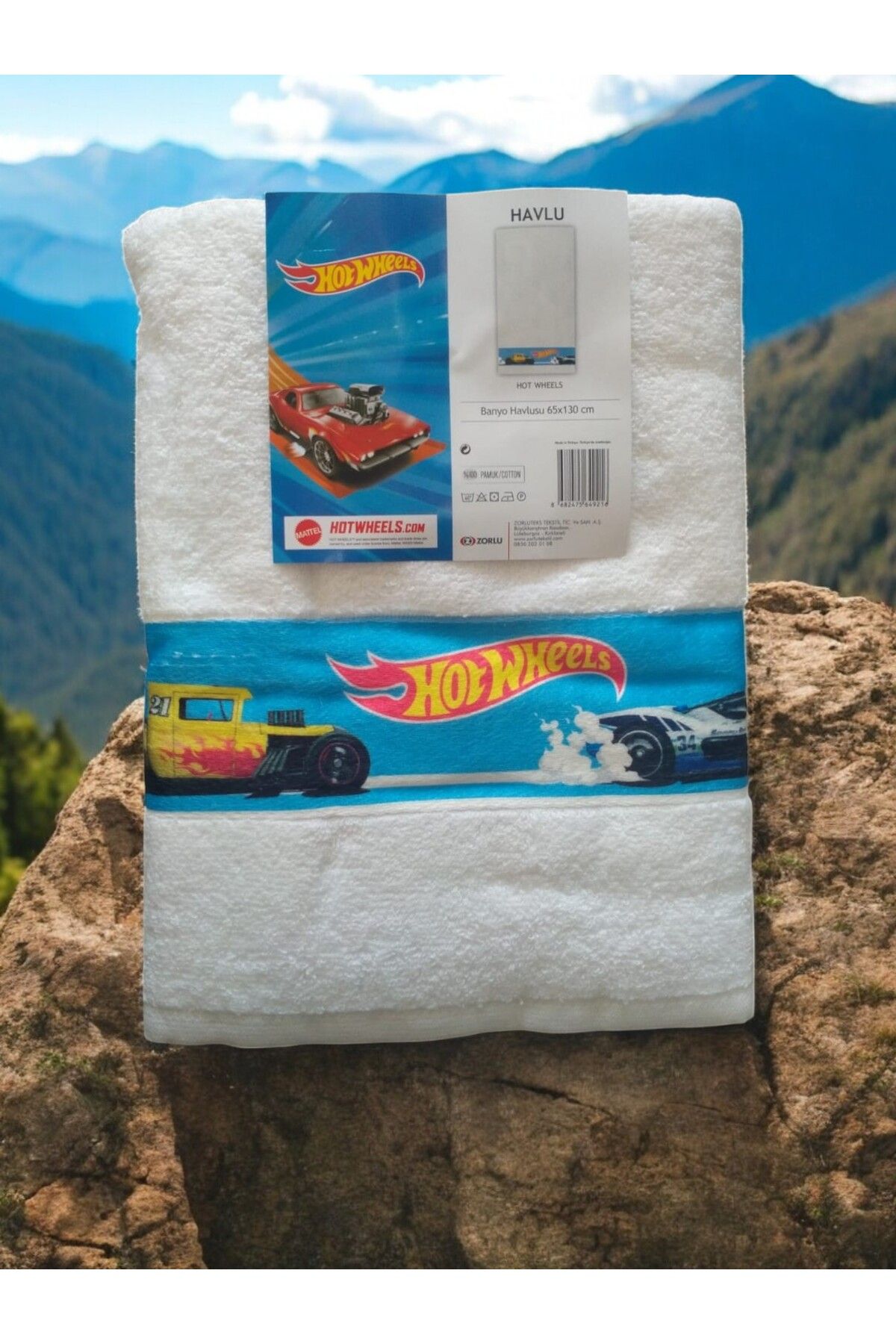 HOT WHEELS 🚗🔥 Hot Wheels Lisanslı %100 Pamuk Banyo Havlusu – 65x130 cm 🔥🚗
